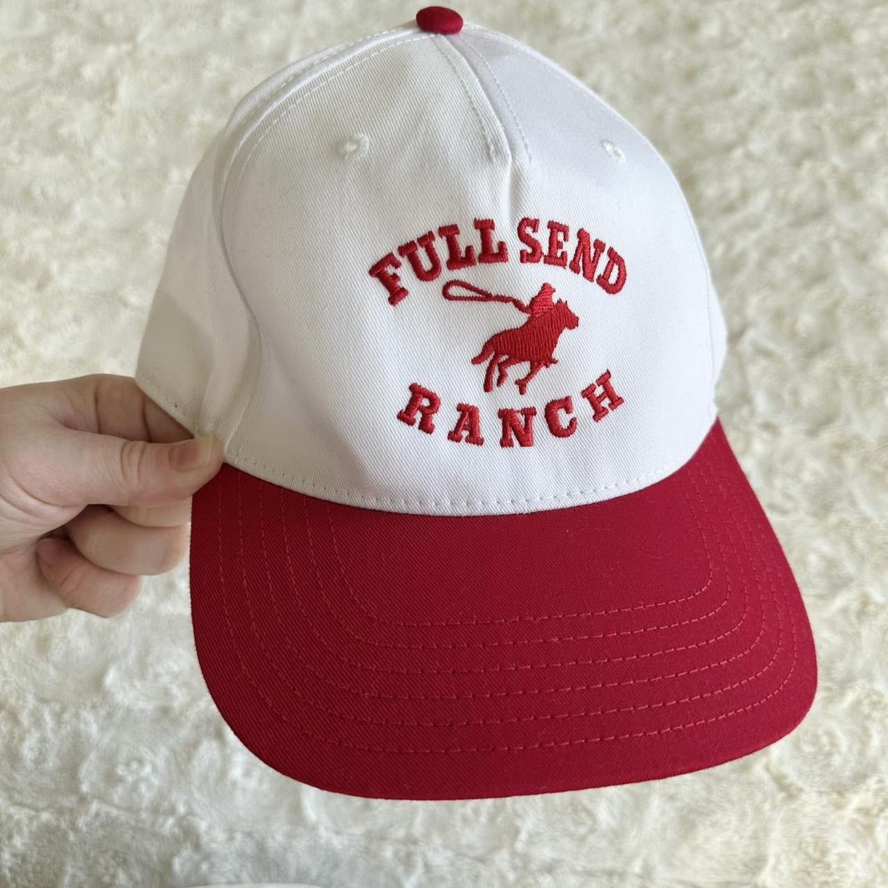 Other Full Send Hat Cap Adult OS White Ranch Western Cowboy Horse Size ONE SIZE - 1 Thumbnail