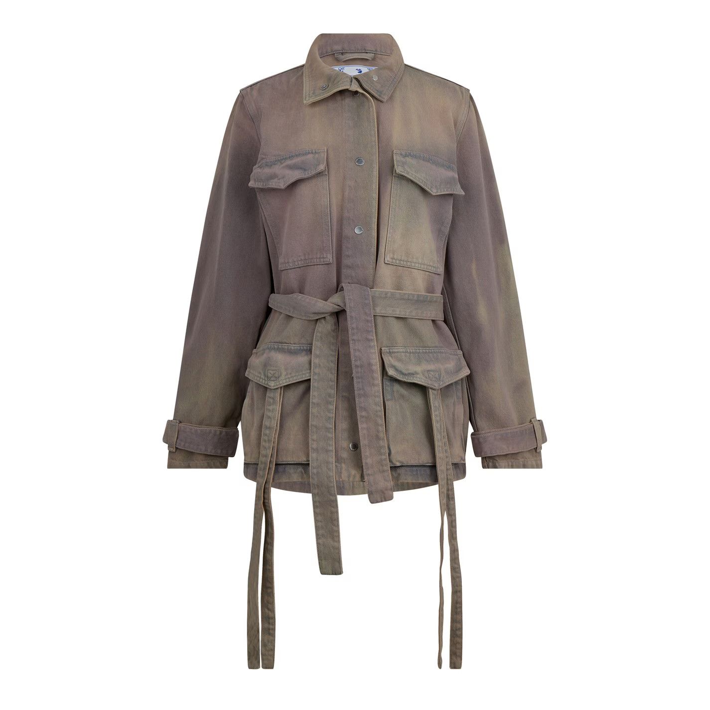 Off-White o1g2r1mq0125 Cargo Field Jacket in Nude Size XXS / US 00 / IT 34 - 1 Thumbnail