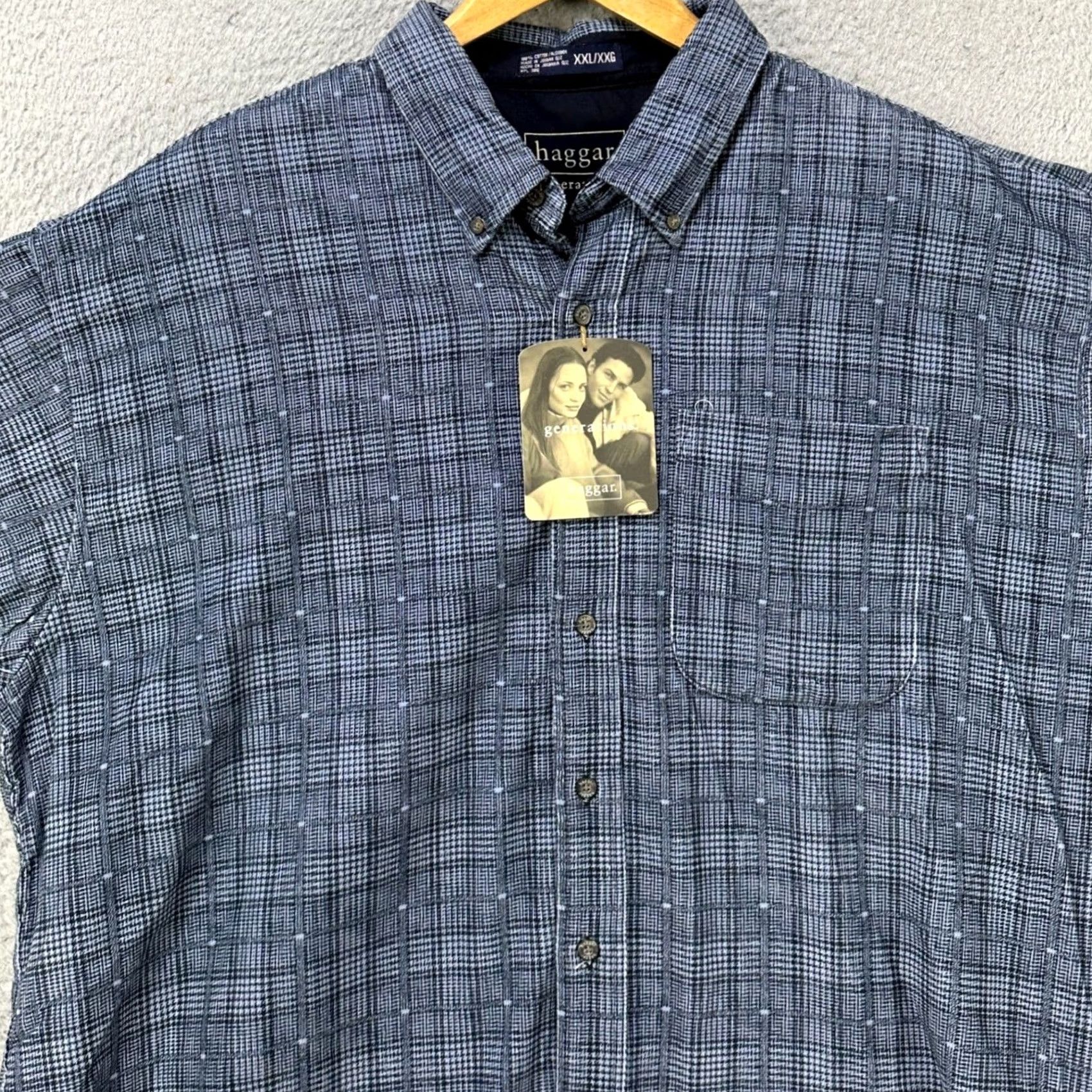 Haggar VINTAGE Haggar Generations Shirt Corduroy Mens 2XL Blue Plaid Button Down NEW Size US XXL / EU 58 / 5 - 4 Thumbnail