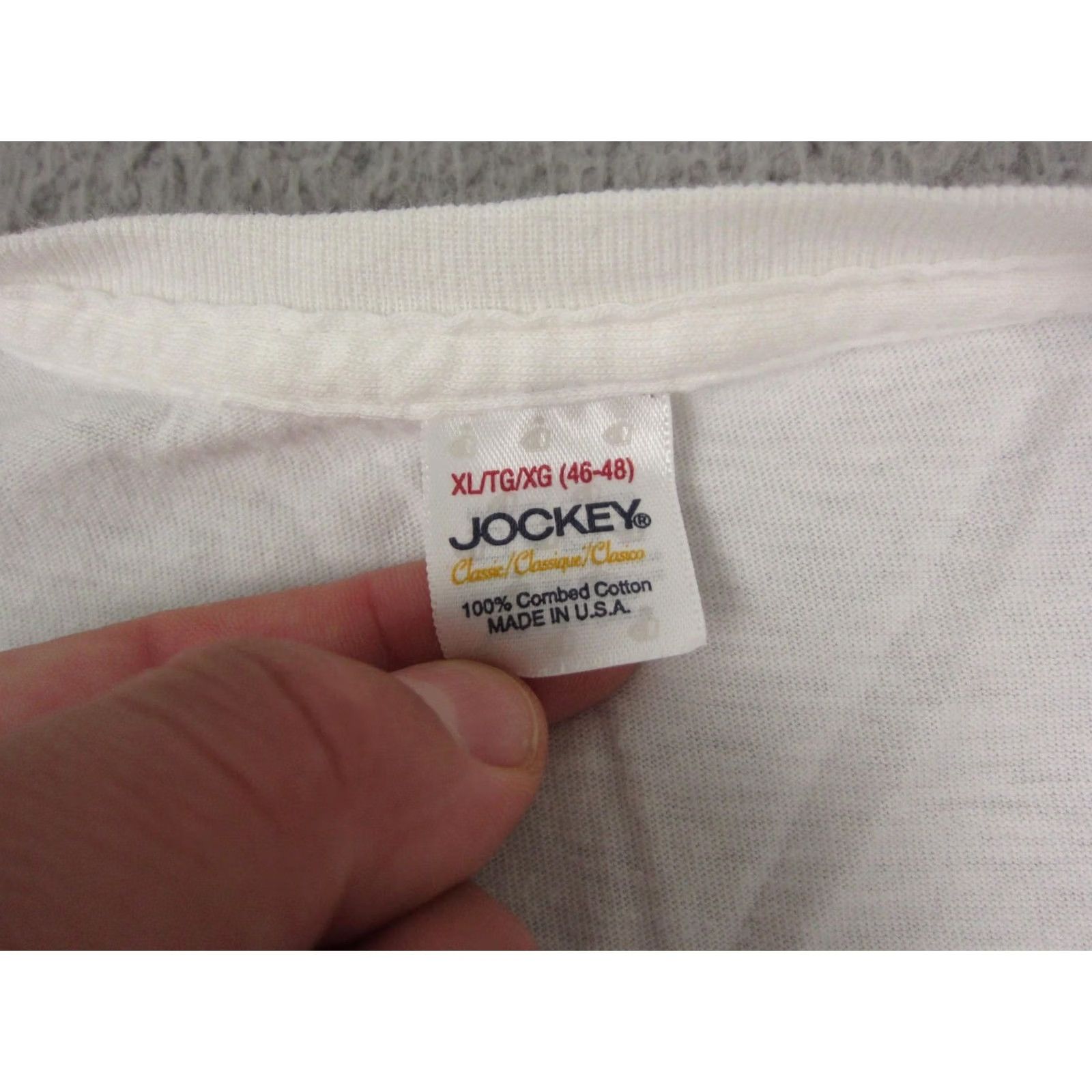 Jockey VINTAGE Jockey Shirt Mens XL White Single Stitch Blank Made USA Size US XL / EU 56 / 4 - 4 Thumbnail