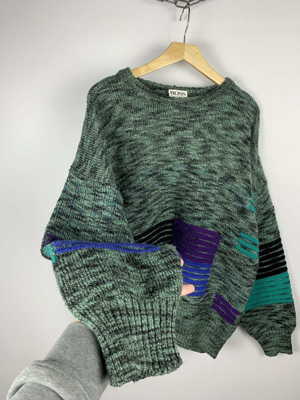 Designer Vintage Hugo Boss Knit Heavyweight Sweater Crewneck 90’s Size US XL / EU 56 / 4 - 3 Thumbnail
