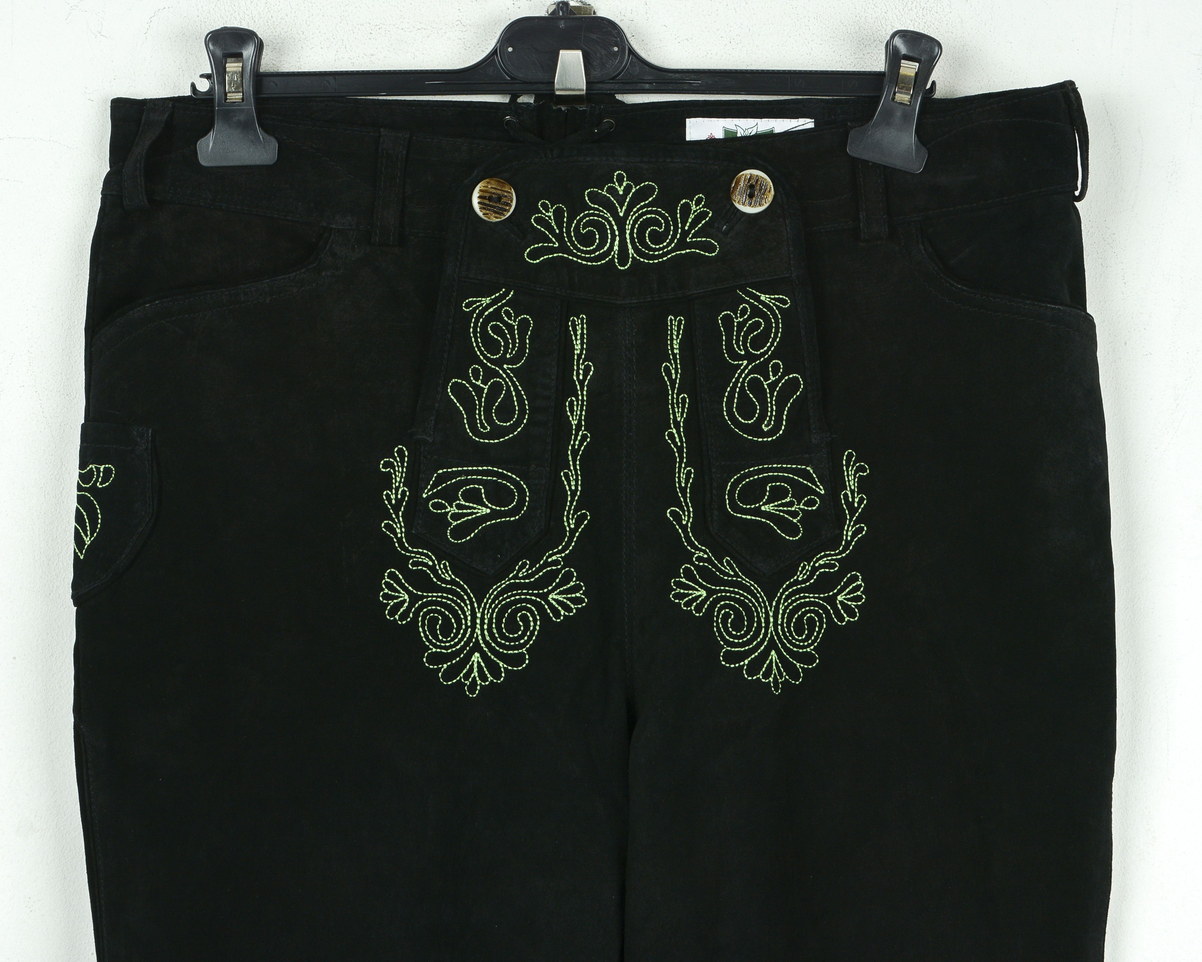 Leather Wiesenprinz W34 L32 Trachten Jager Suede Leather Pants Size US 34 / EU 50 - 3 Thumbnail