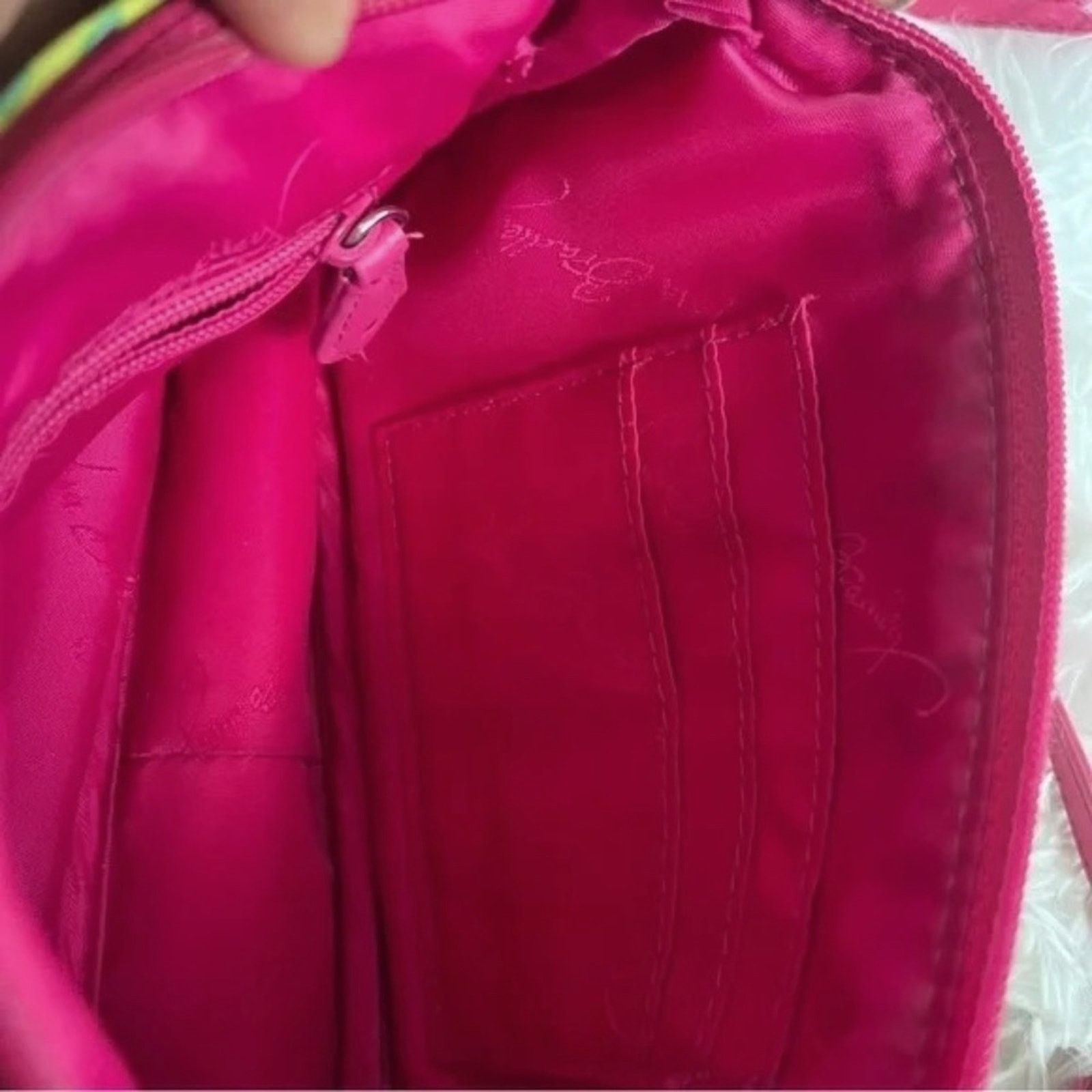 Vera Bradley Vera Bradley "Palm Fronds" Small Crossbody Bag - Bright Pink Size ONE SIZE - 9 Thumbnail