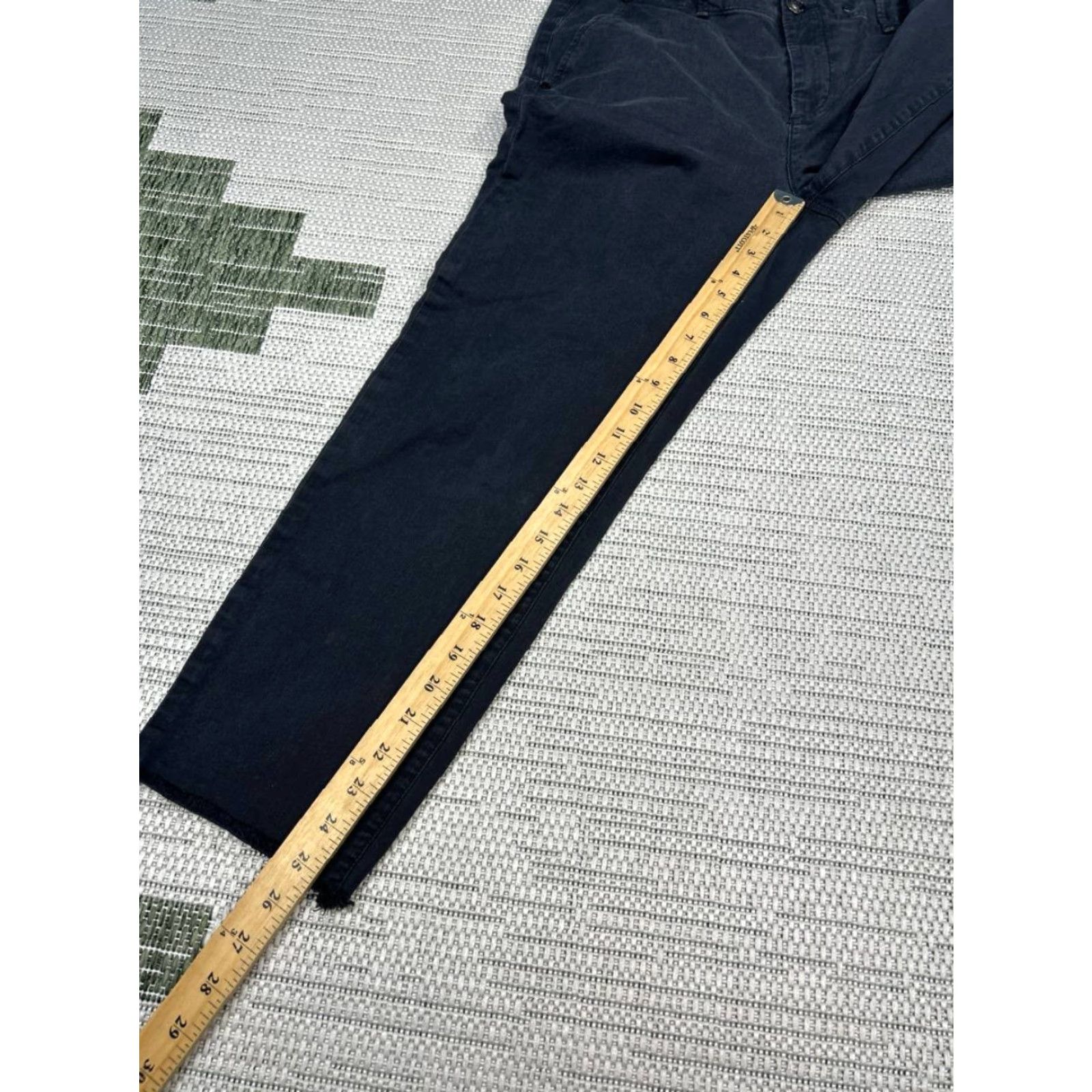 Rag & Bone Rag And Bone Jeans Womens 29 Black Denim Mid Rise Straight Leg Frayed Hem 32x25 Size 29" - 3 Thumbnail