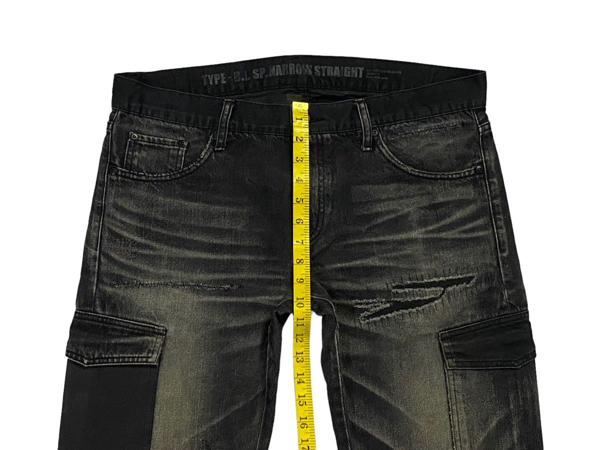 Japanese Brand × Neighborhood Neighborhood Black Icon Distressed Cargo Denim Size US 35 - 5 Thumbnail
