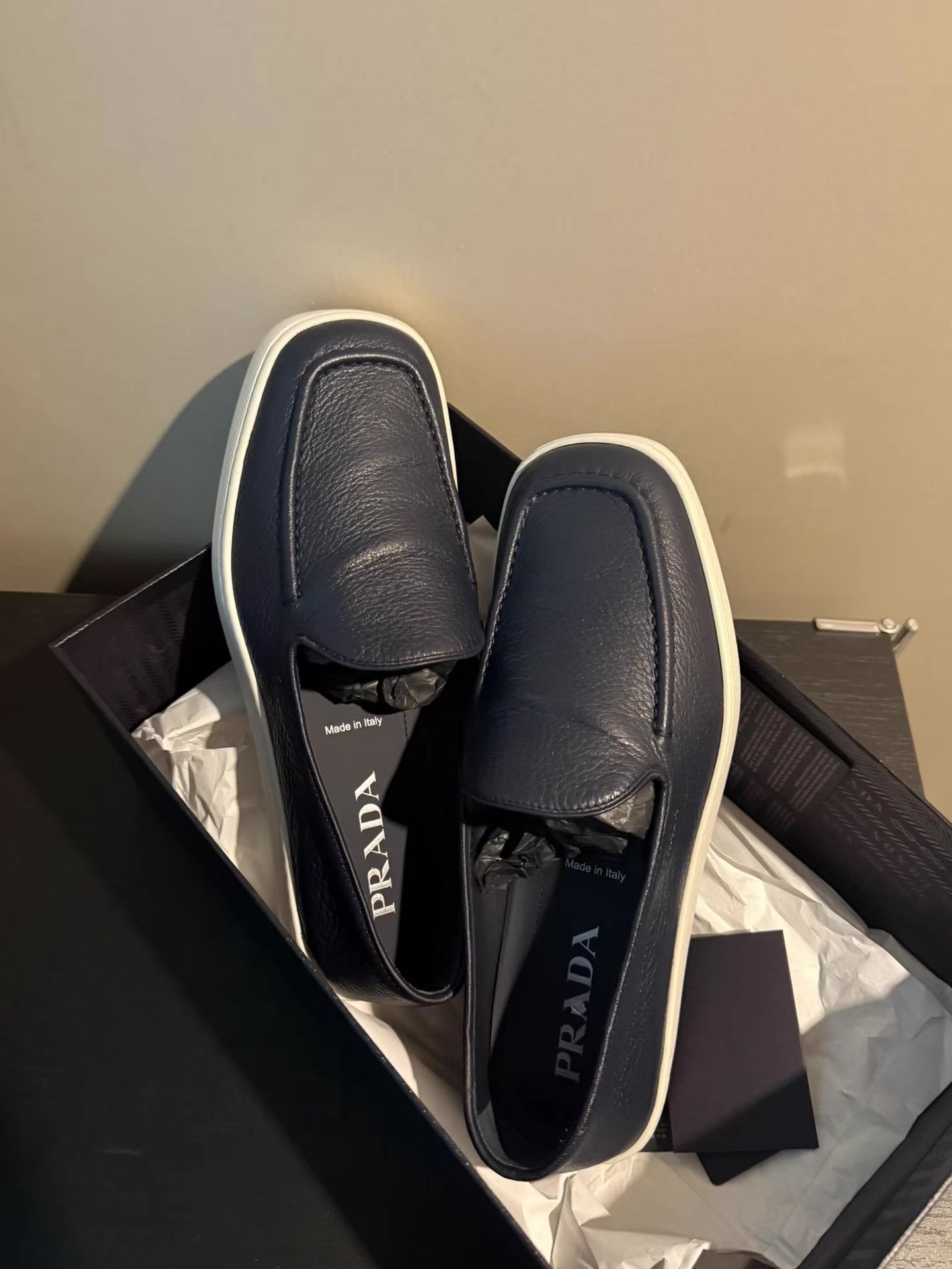 Prada Prada Men's Slip-on Leather Shoes Ｑ20 Size US 7.5 / EU 40-41 - 1 Thumbnail