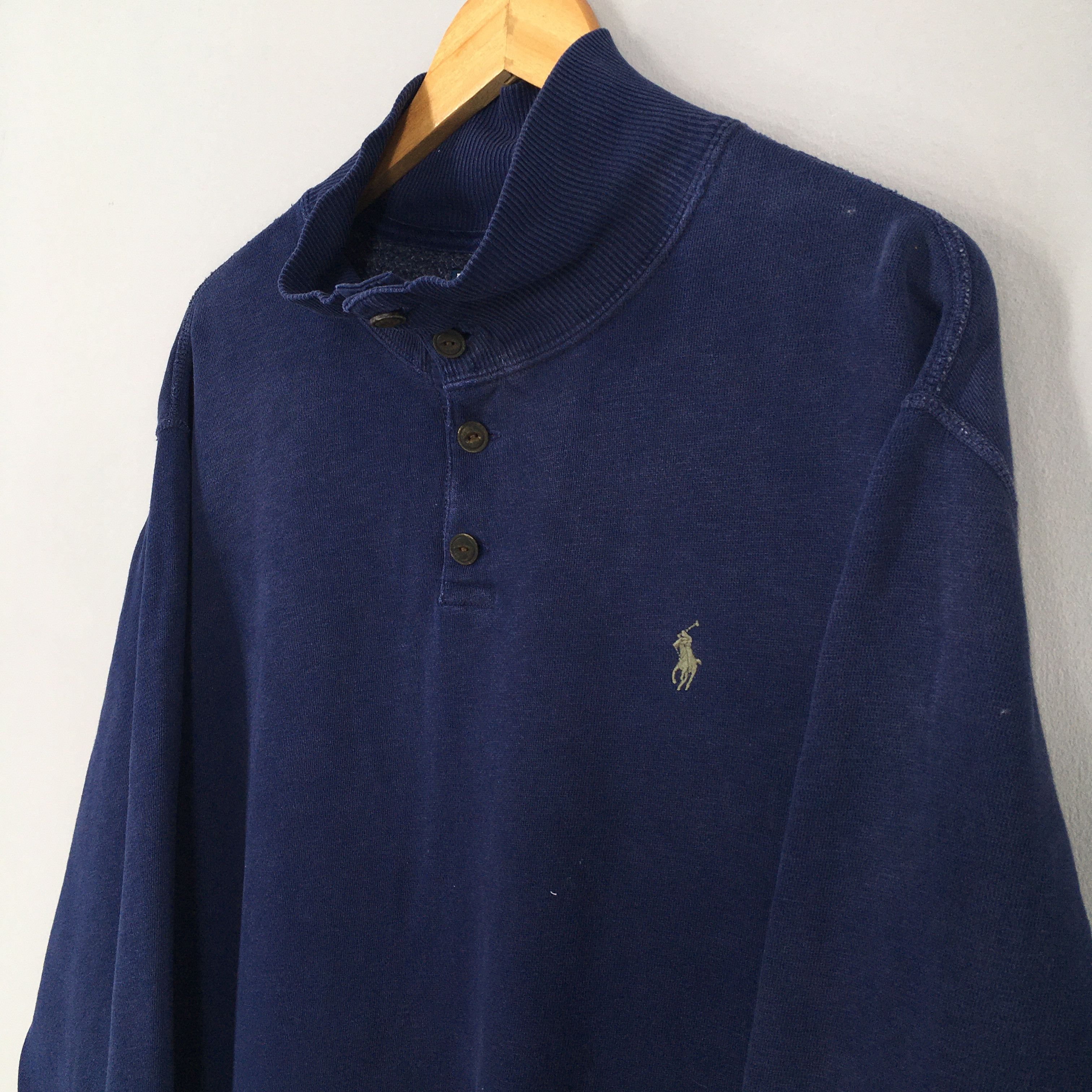 PONY × Polo Ralph Lauren × Vintage Vintage Polo Ralph Lauren Pony Blue Sweater XL Size US XL / EU 56 / 4 - 4 Thumbnail