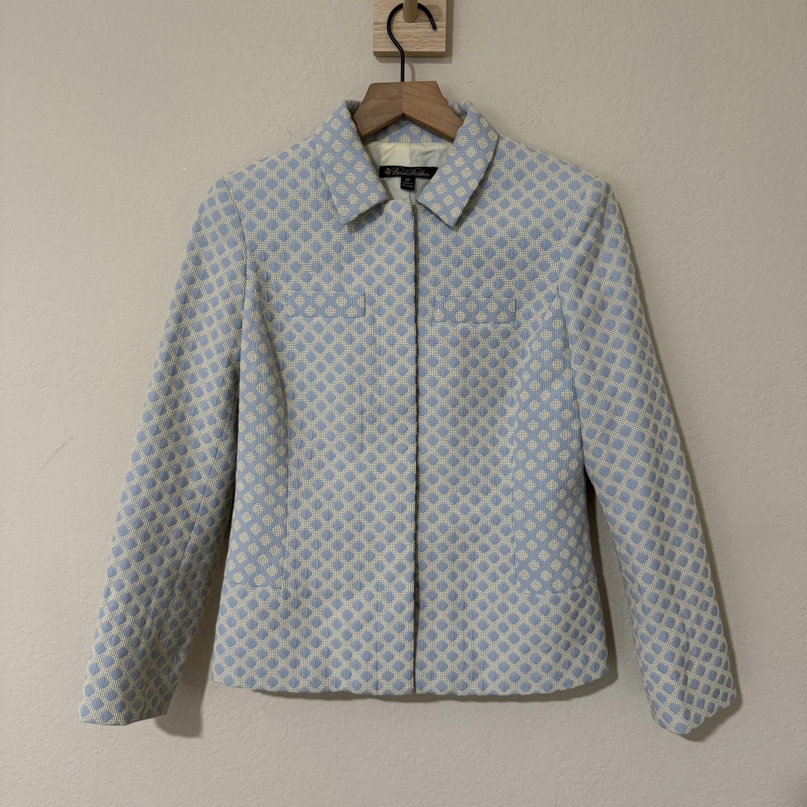 Brooks Brothers Brooks Brothers Jacket Women's 8P Blue Jacquard Size M / US 6-8 / IT 42-44 - 1 Thumbnail