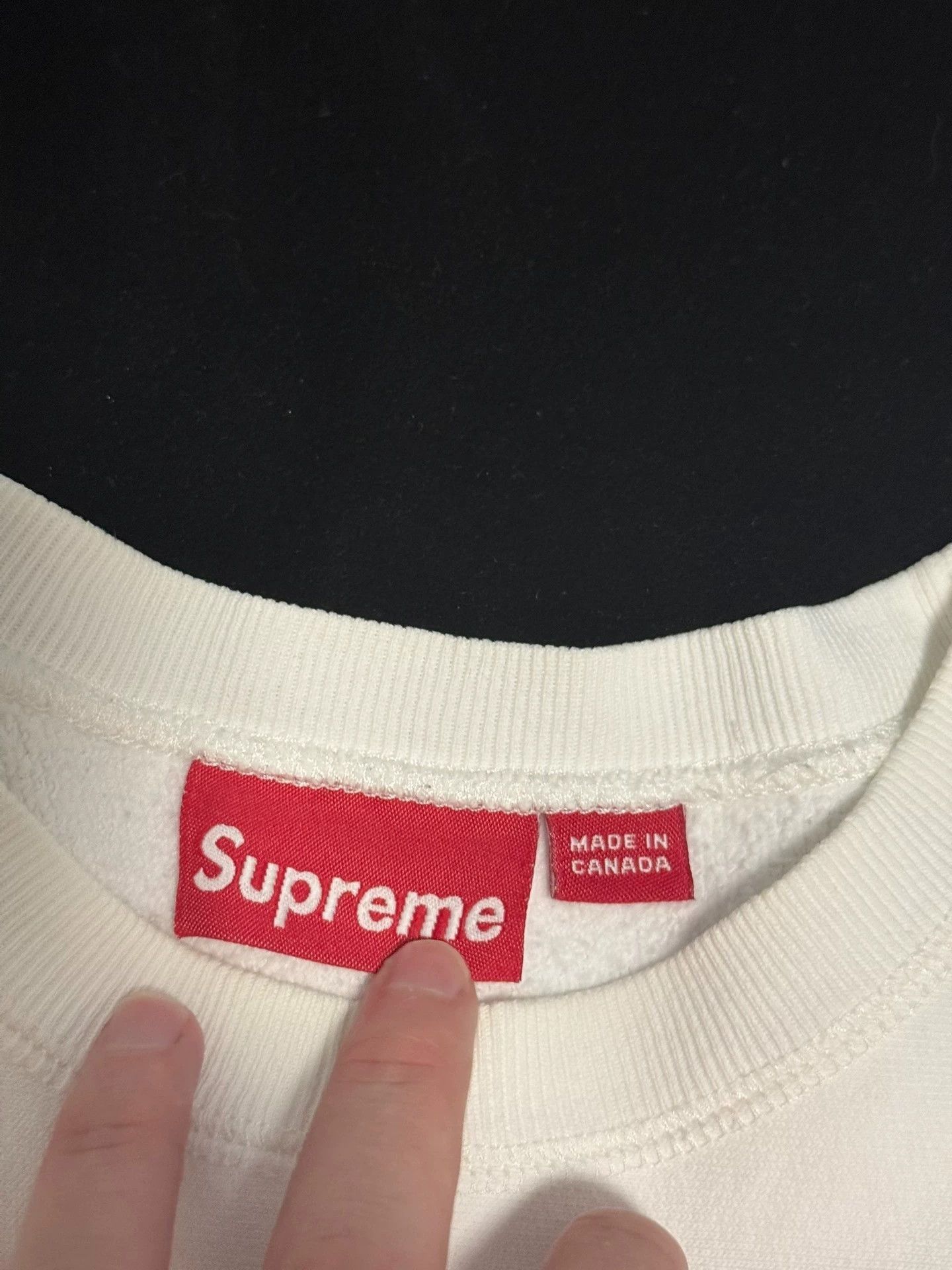 Supreme White Long-Sleeve Crewneck Sweatshirt XL Size US XL / EU 56 / 4 - 3 Thumbnail
