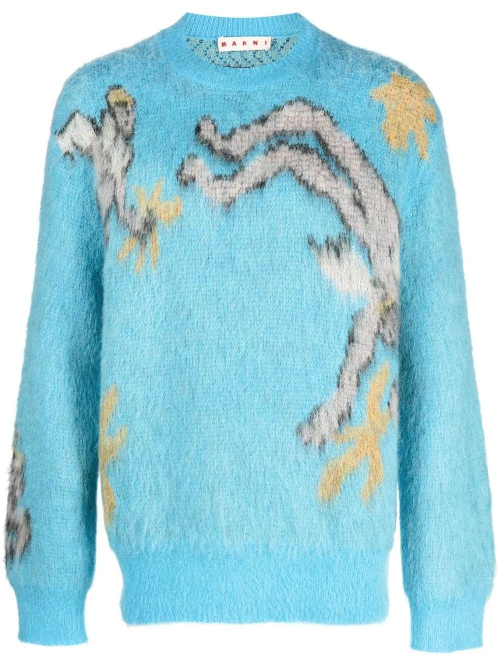Marni o1srvl11e0624 Crewneck in Blue Size US M / EU 48-50 / 2 - 1 Thumbnail