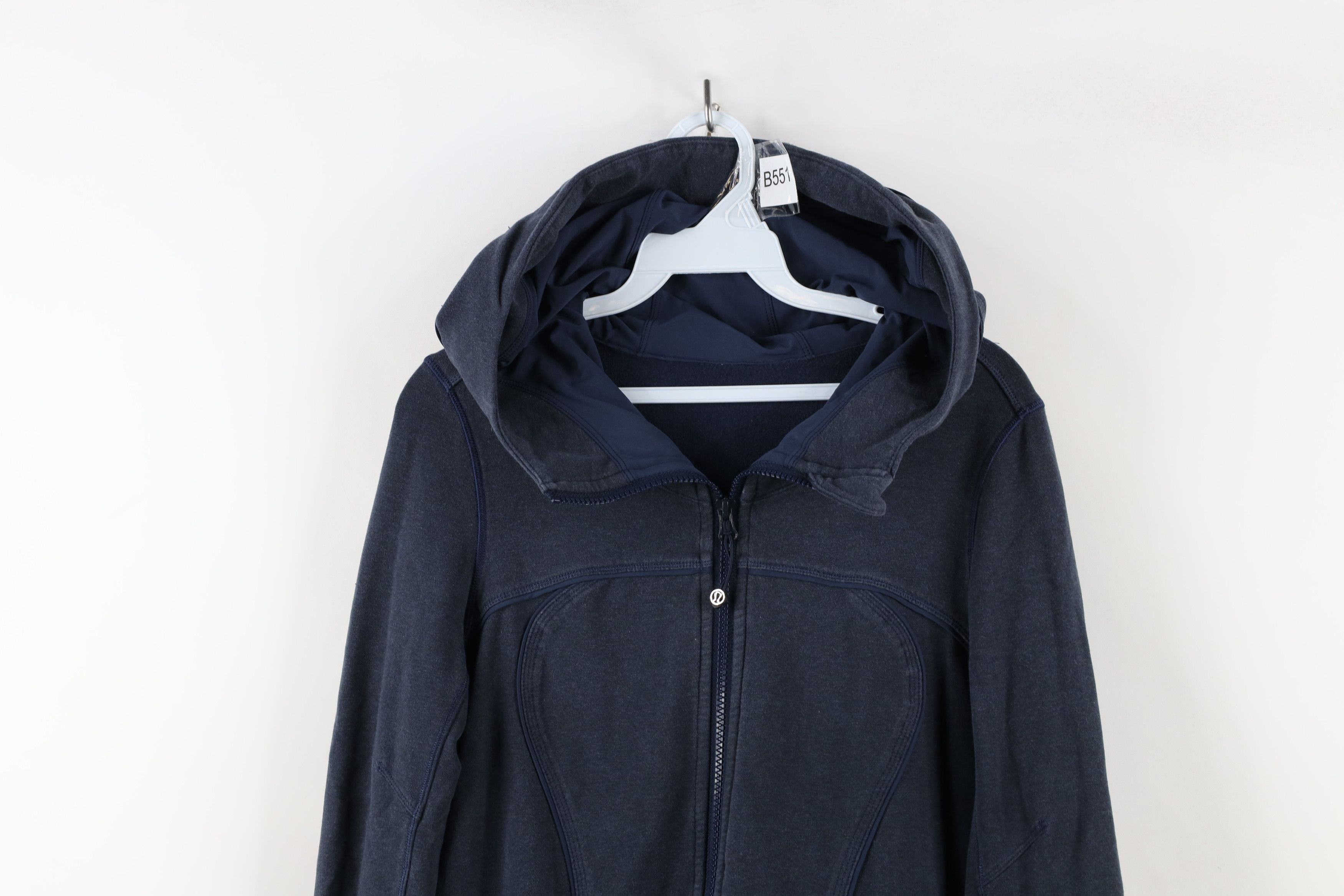 Lululemon × Vintage Lululemon Faded Full Zip Scuba Hoodie Sweatshirt Dark Blue Size M / US 6-8 / IT 42-44 - 2 Thumbnail