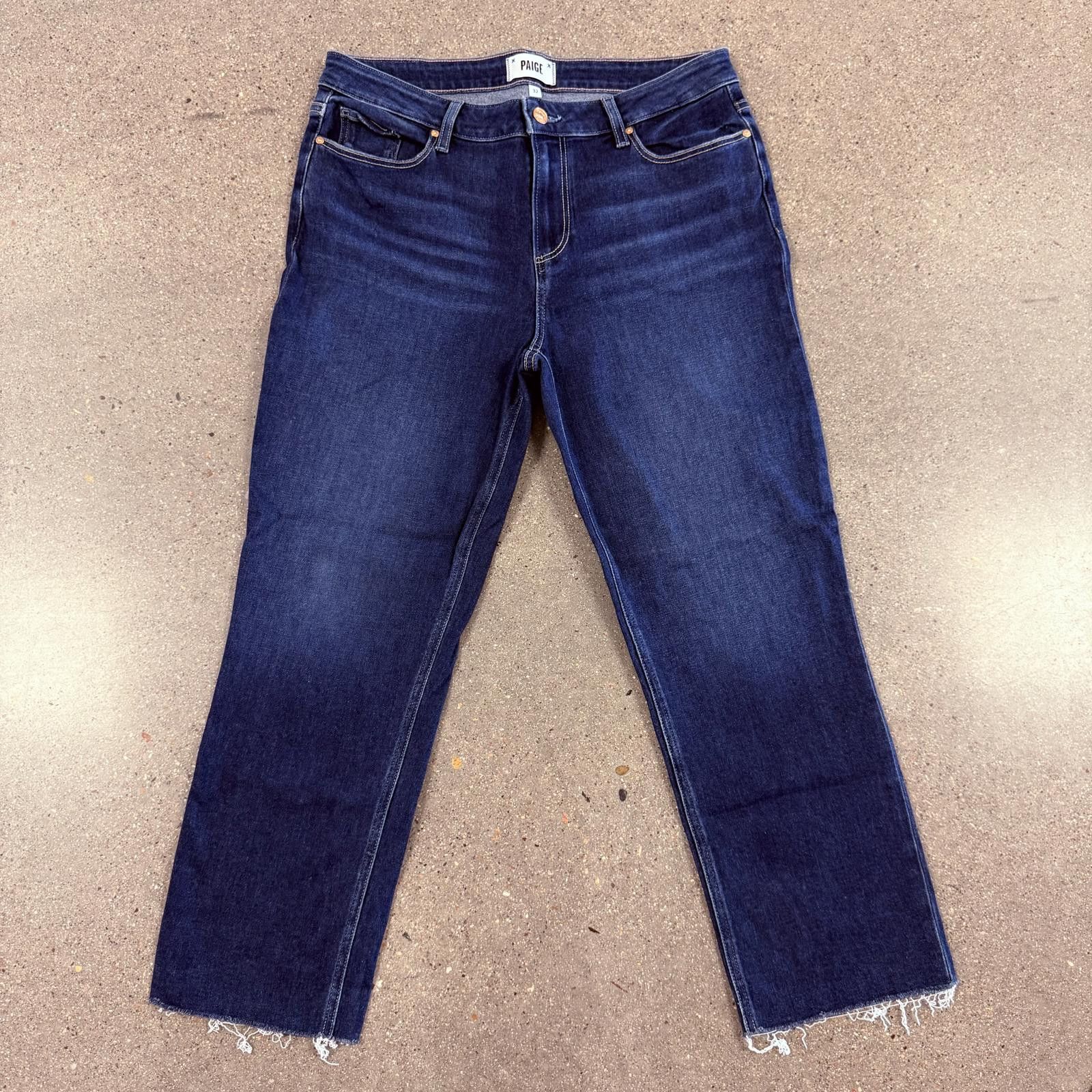 Paige NWOT Paige Amber Crop Jean Premium Denim w/ Raw Hem - 32 Size 32" / US 10 / IT 46 - 2 Thumbnail