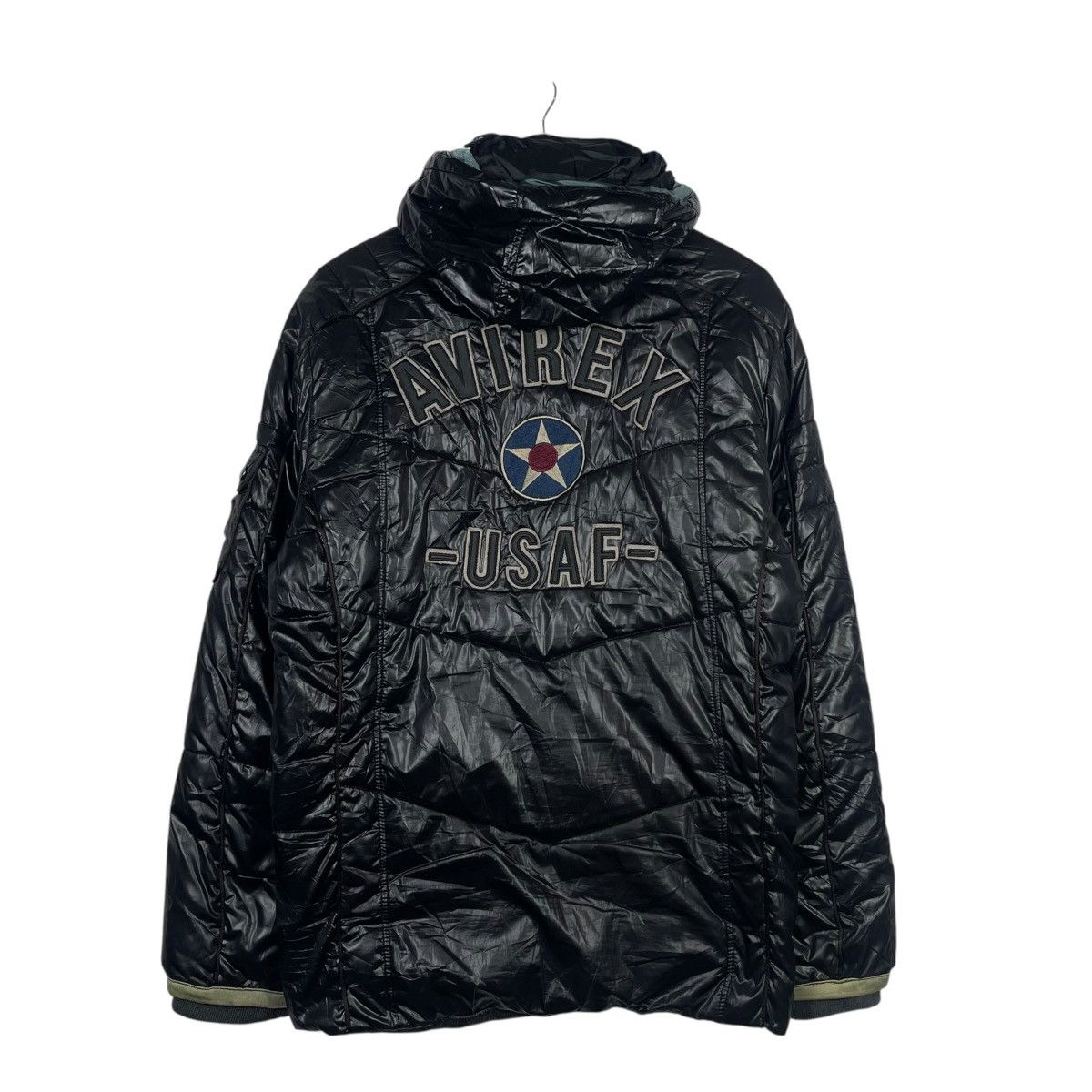 Avirex Avirex USAF Flight Jacket Hooded Puffer Military Patch Black Size US XL / EU 56 / 4 - 4 Thumbnail