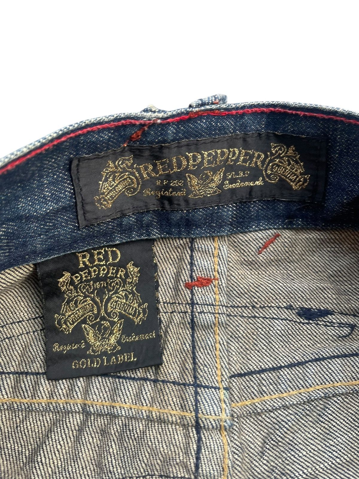 Japanese Brand Red Pepper Emboiderey Denim Size 31" - 5 Thumbnail