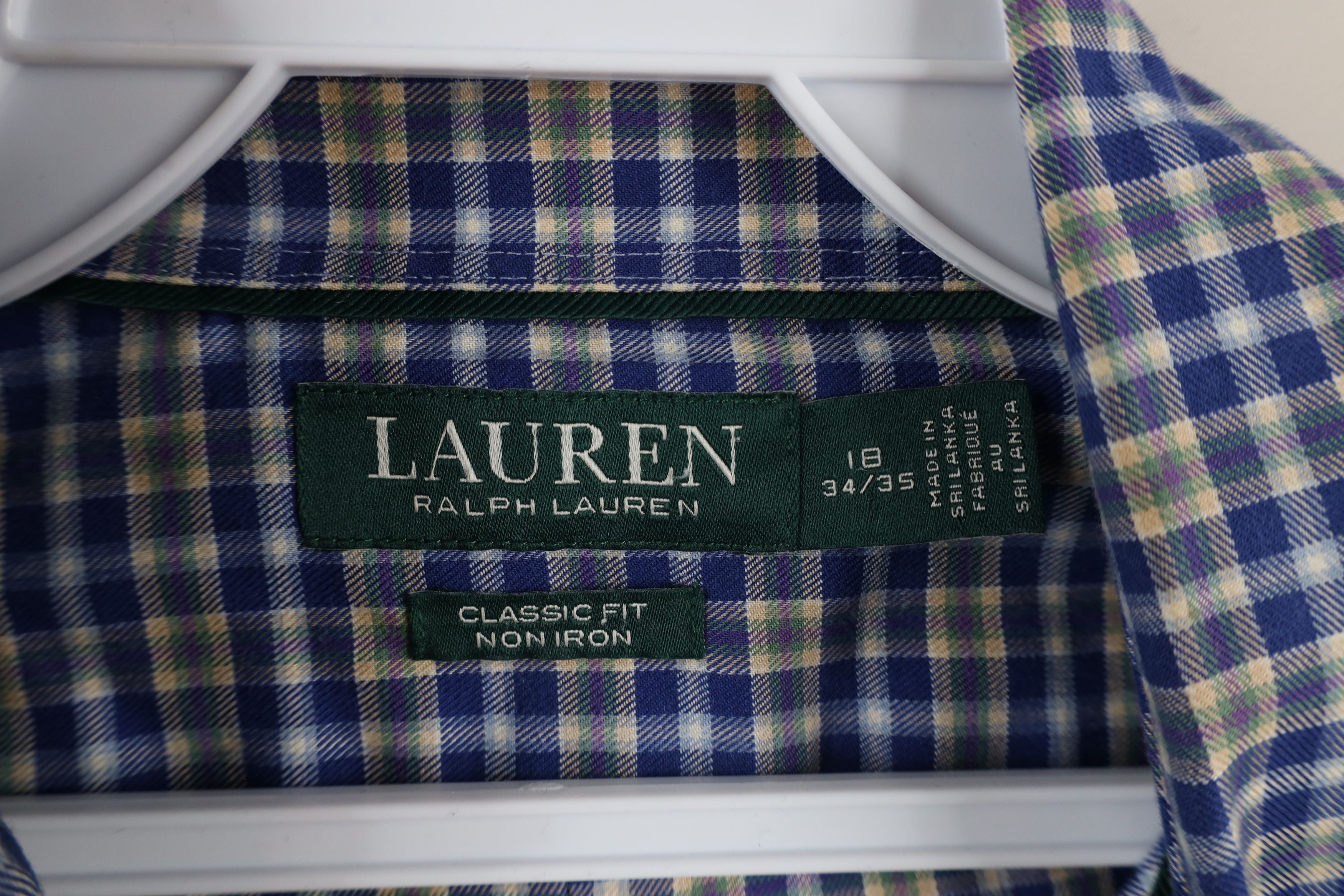 Ralph Lauren × Vintage Ralph Lauren Fit Non Iron Collard Button Down Shirt Plaid Size US L / EU 52-54 / 3 - 5 Thumbnail