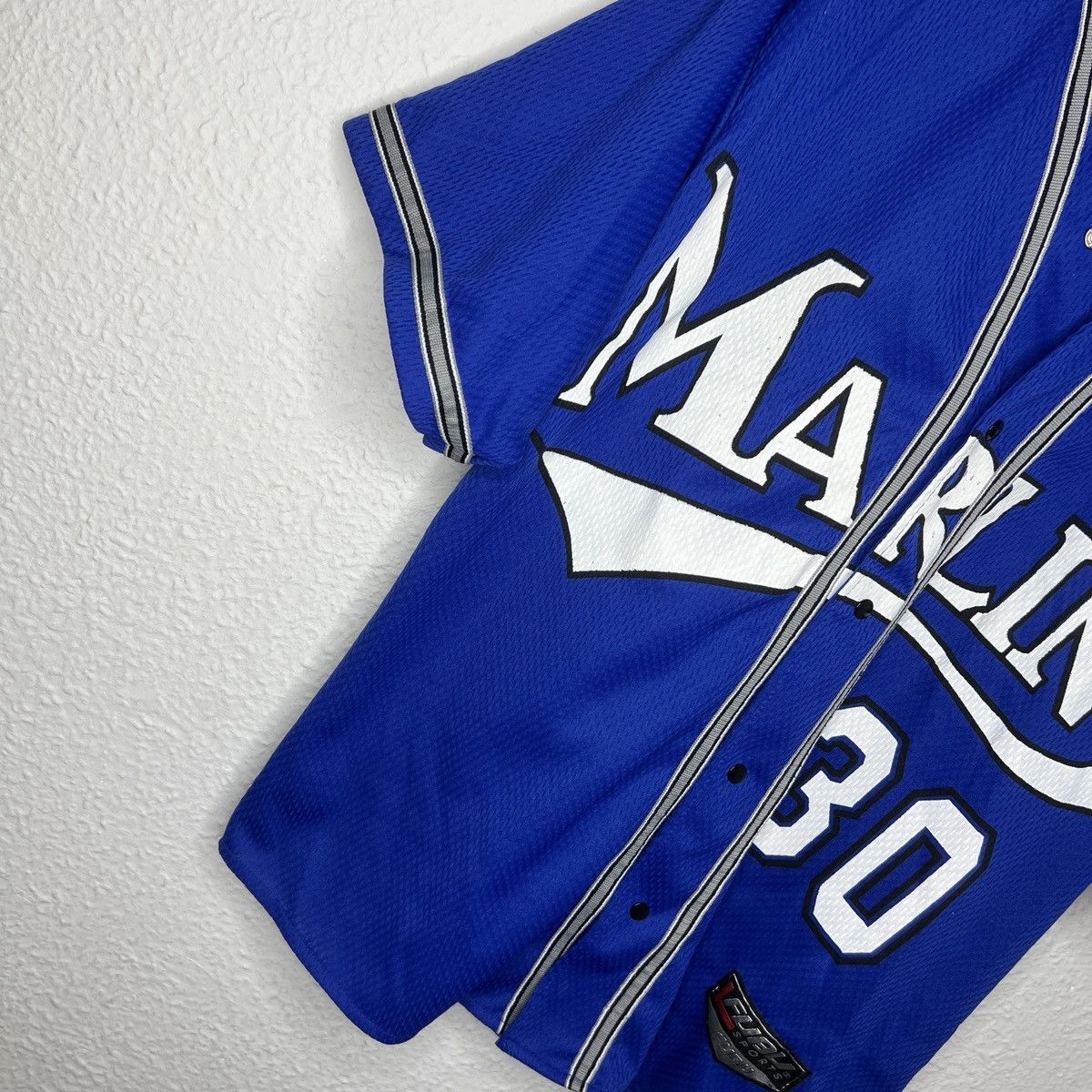 Fubu Fubu Sport Marlins 30 Jersey Navy Big Logo 90s Retro Tshirt Size US L / EU 52-54 / 3 - 3 Thumbnail