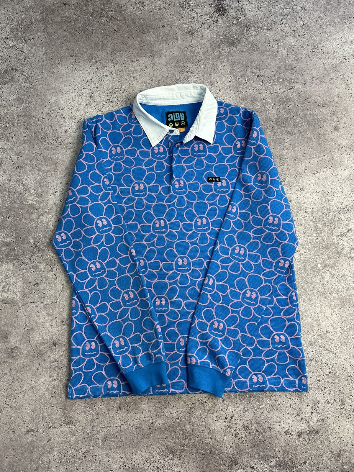 A.LAB × Vintage Vintage A Lab Skateboarding Rugby Long Sleeve Smile Logo Size US L / EU 52-54 / 3 - 8 Thumbnail