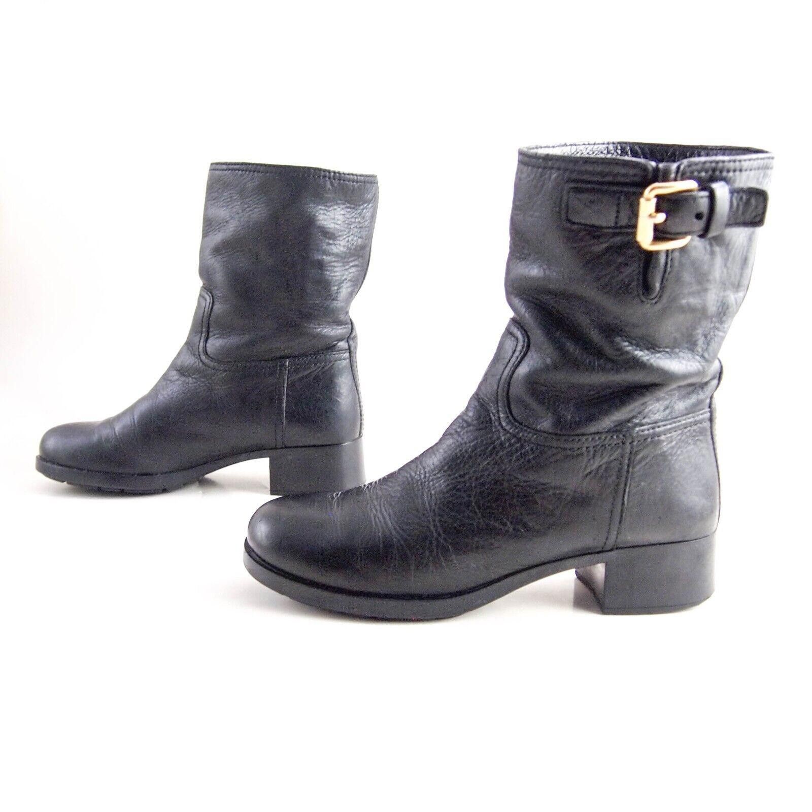 Prada Prada Ankle Boots Black Leather Size US 6.5 EU 36.5 Size US 6.5 / IT 36.5 - 2 Thumbnail