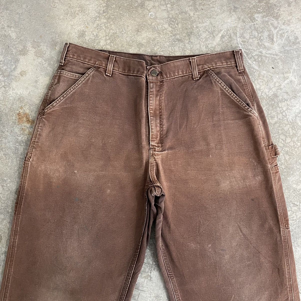 Carhartt Vintage Carhartt Faded Brown Carpenter Workwear Pants Size US 38 / EU 54 - 10 Thumbnail