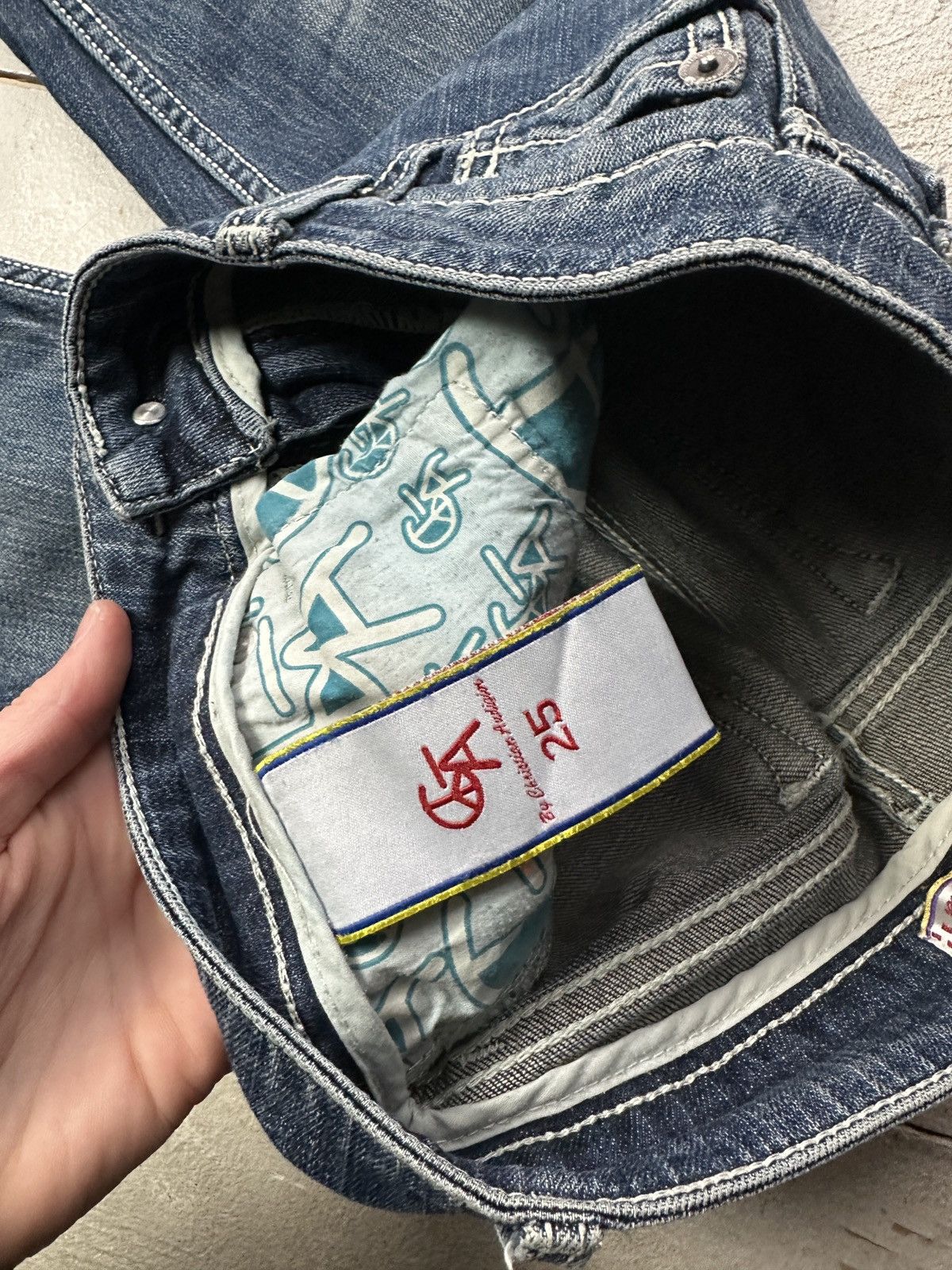 Christian Audigier 🚨 OPIUM ED HARDY CHRISTIAN AUDIGER C BAR A CA BIG LOGO JEANS Size 25" / US 0 / IT 36 - 11 Thumbnail