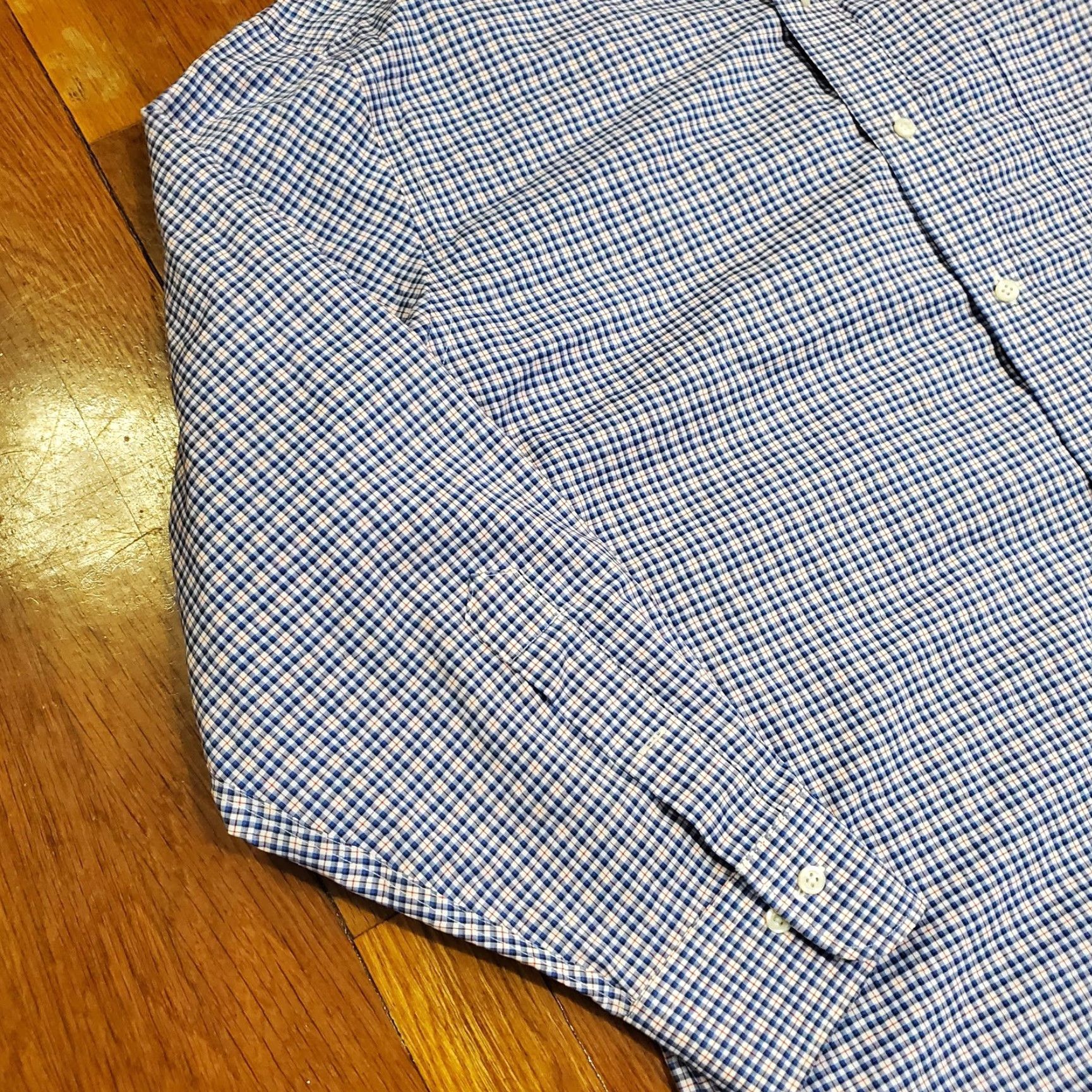 Ralph Lauren Lauren Ralph Lauren Shirt Mens 17.5 32/33 Blue Plaid Classic Fit Dress Non Iron Size 48R - 2 Thumbnail