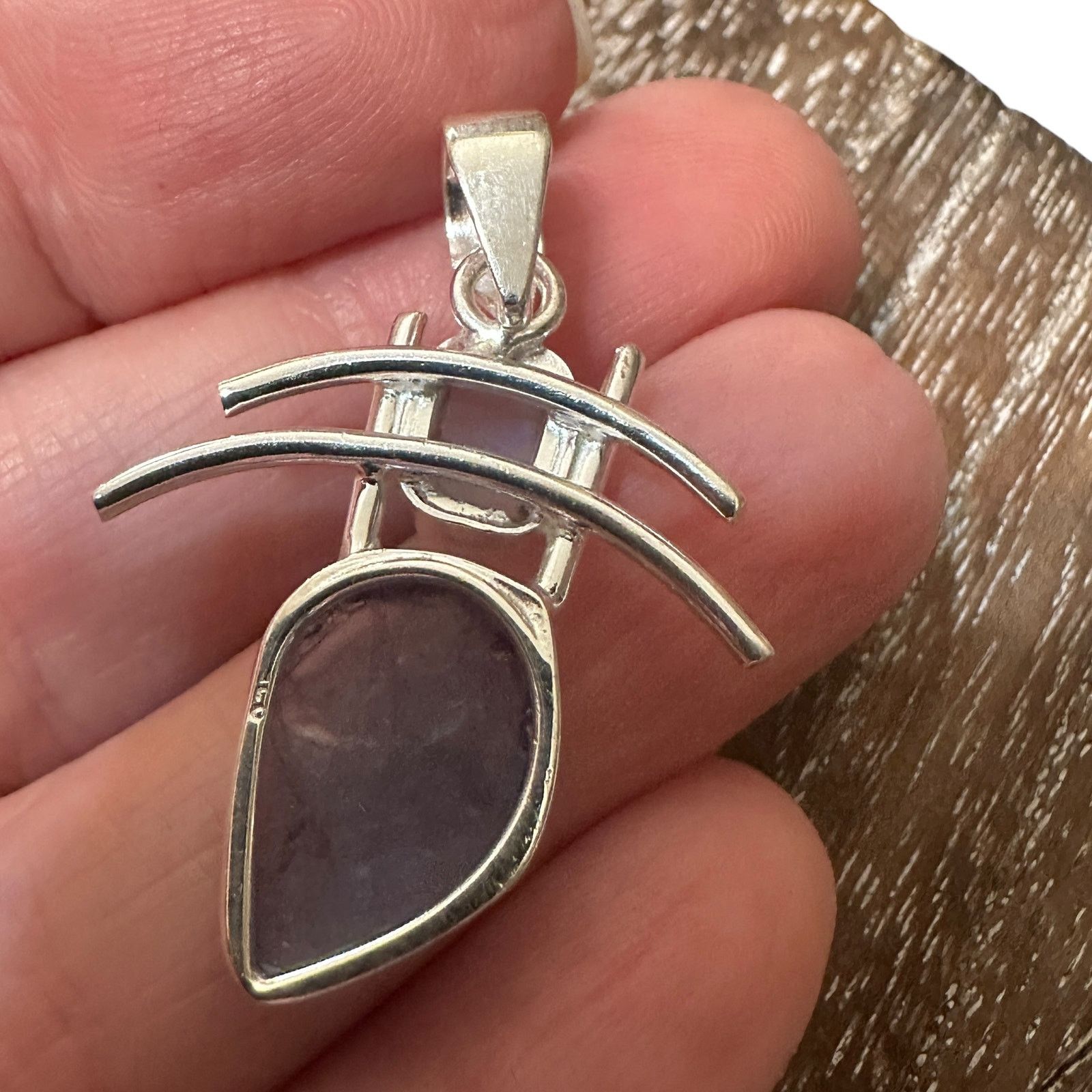 The Unbranded Brand Raw Tanzanite Crystal Rainbow Moonstone Sterling Pendant Size ONE SIZE - 5 Thumbnail