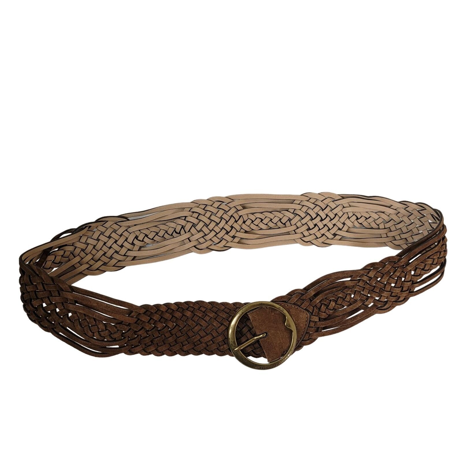 Polo Ralph Lauren Polo Ralph Lauren Woven Suede Leather Belt Brass Buckle Size ONE SIZE - 1 Thumbnail