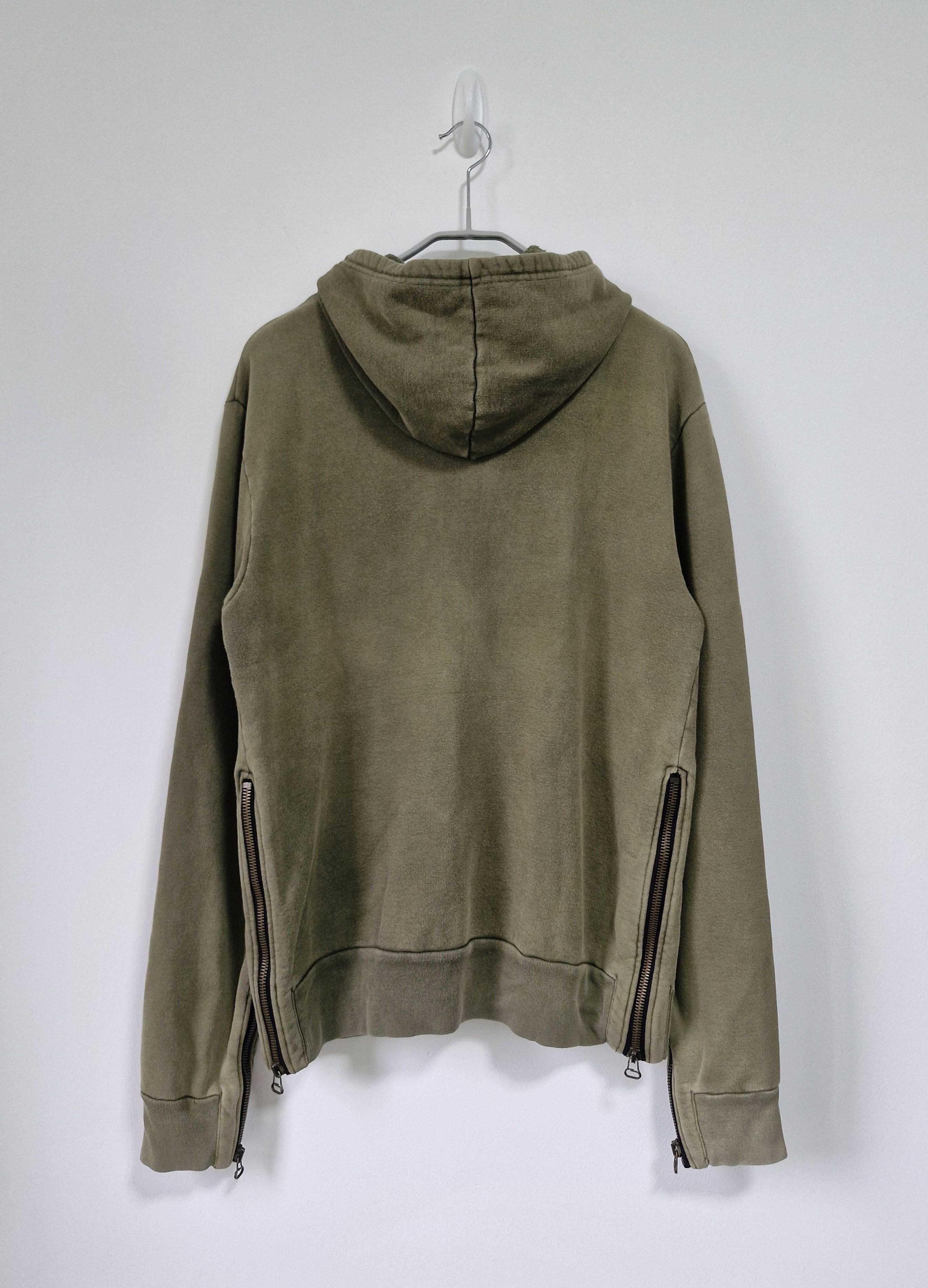 Balmain SS10 Balmain Decarnin Faded Khaki Green Distressed Hoodie Size US S / EU 44-46 / 1 - 2 Thumbnail