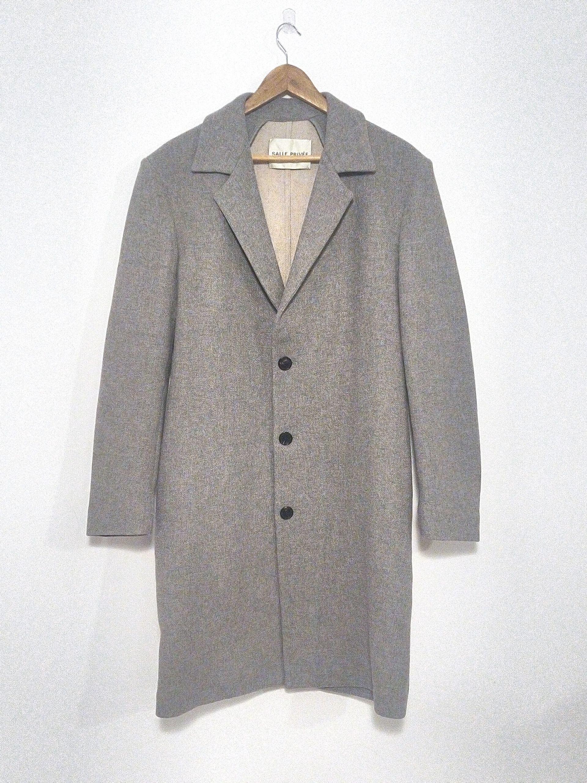 SALLE PRIVEE Salle Privée Tailored Wool Overcoat Light Grey Size US M / EU 48-50 / 2 - 4 Thumbnail