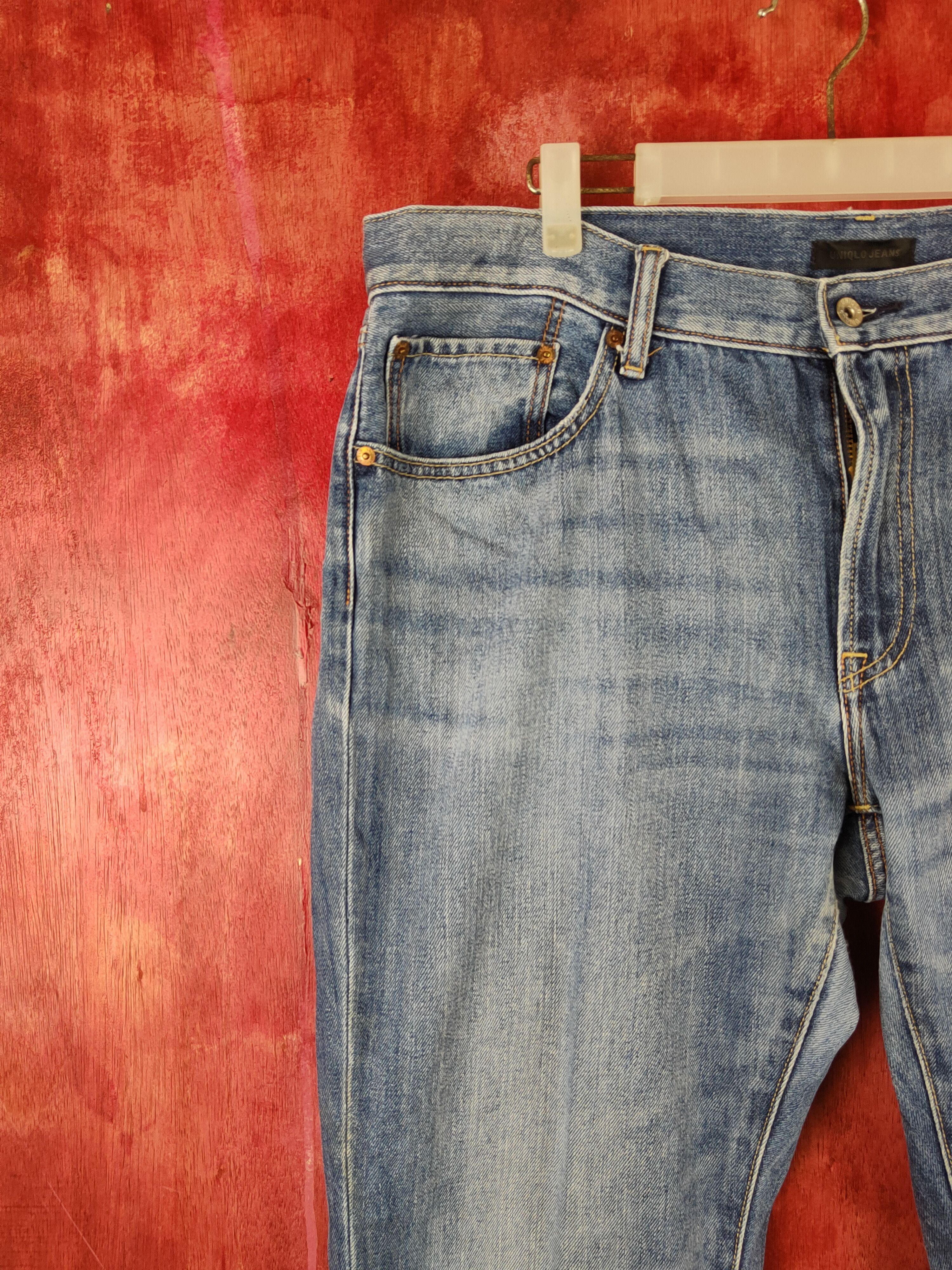 Japanese Brand Uniqlo Blue Distressed Ripped Jeans #S2144 Size US 38 / EU 54 - 3 Thumbnail