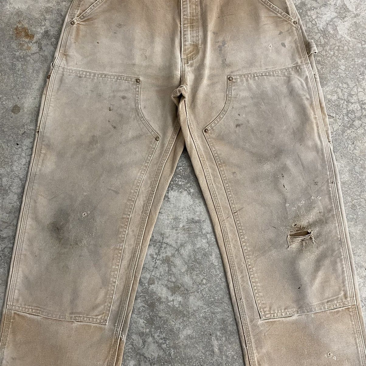 Carhartt VTG Carhartt Double Knee Faded Tan Dirty Carpenter Pants Size US 35 - 6 Thumbnail