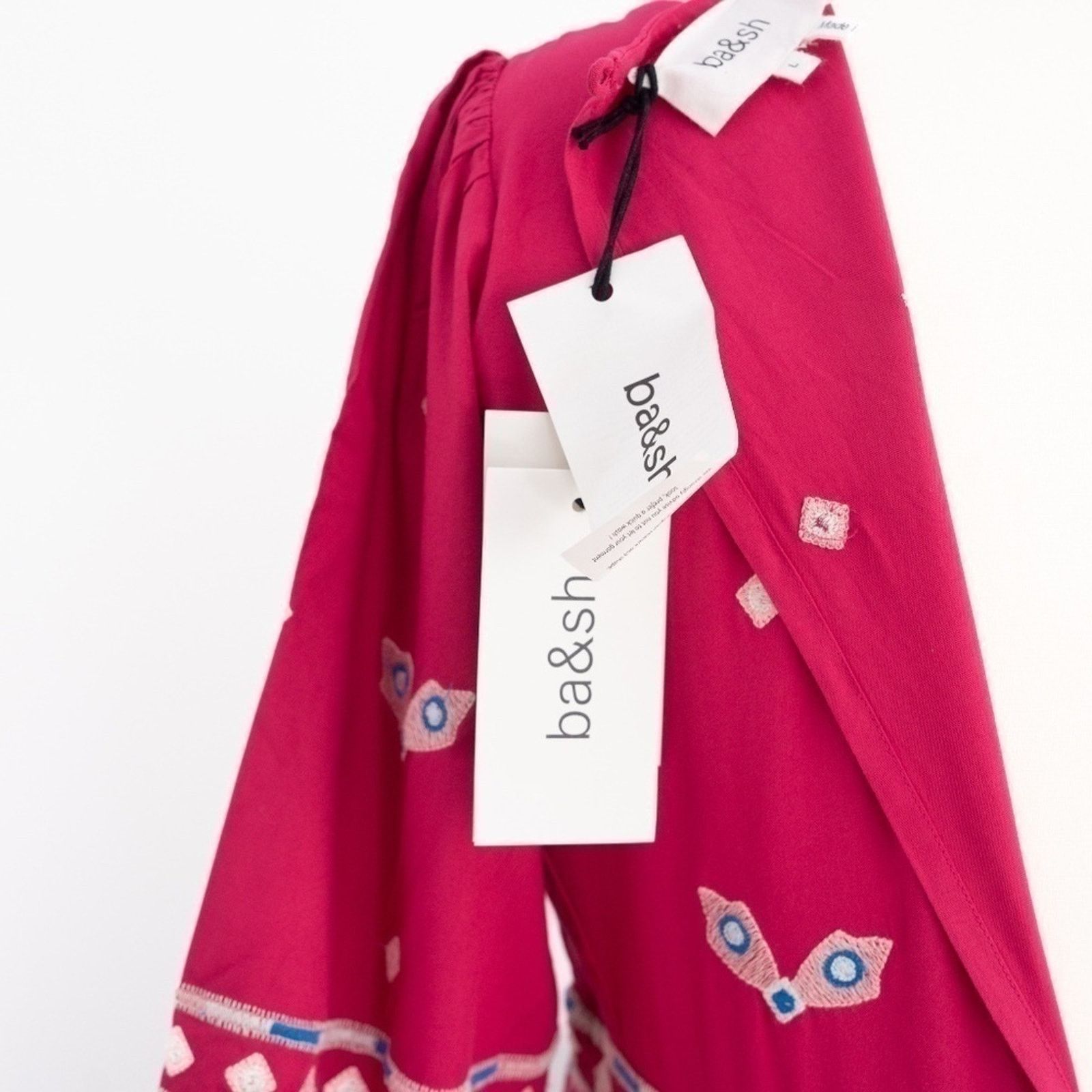ba&sh ba&sh. Java Embroidered Boho Midi Dress. Size L / US 10 / IT 46 - 6 Thumbnail