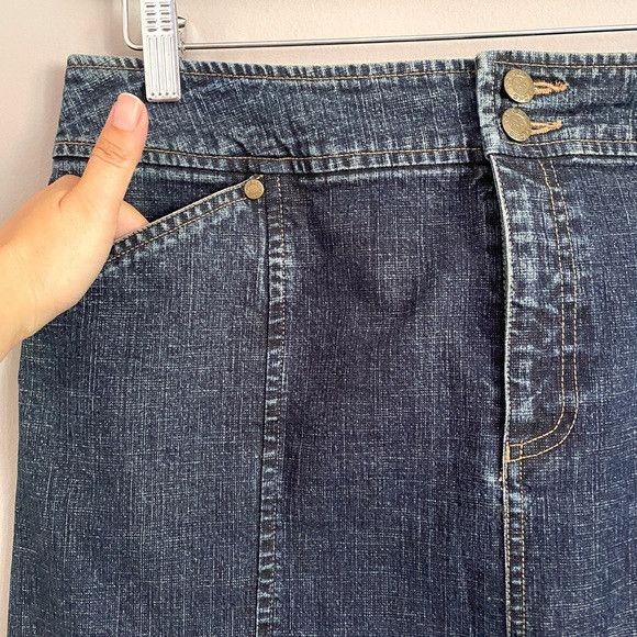 Vintage Vintage Maxi Denim Jean Skirt - 10, LONG BACK SLIT! Size 32" / US 10 / IT 46 - 3 Thumbnail