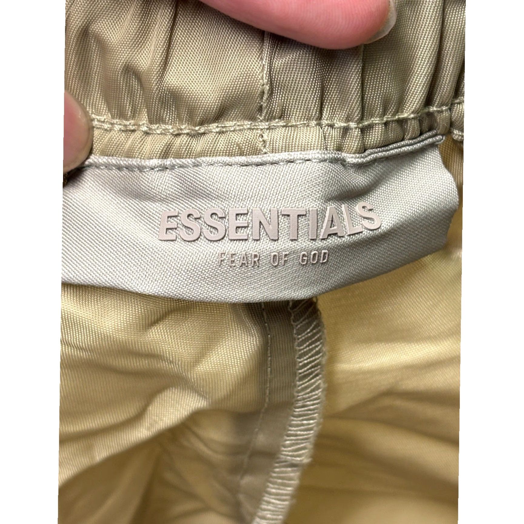 Vintage Fear of God Essentials Womens Nylon Volley Running Shorts XS Sage Green Elastic Waist Lightweight Athletic Jogging Gym Casual Womens XS Size 26" / US 2 / IT 38 - 4 Thumbnail