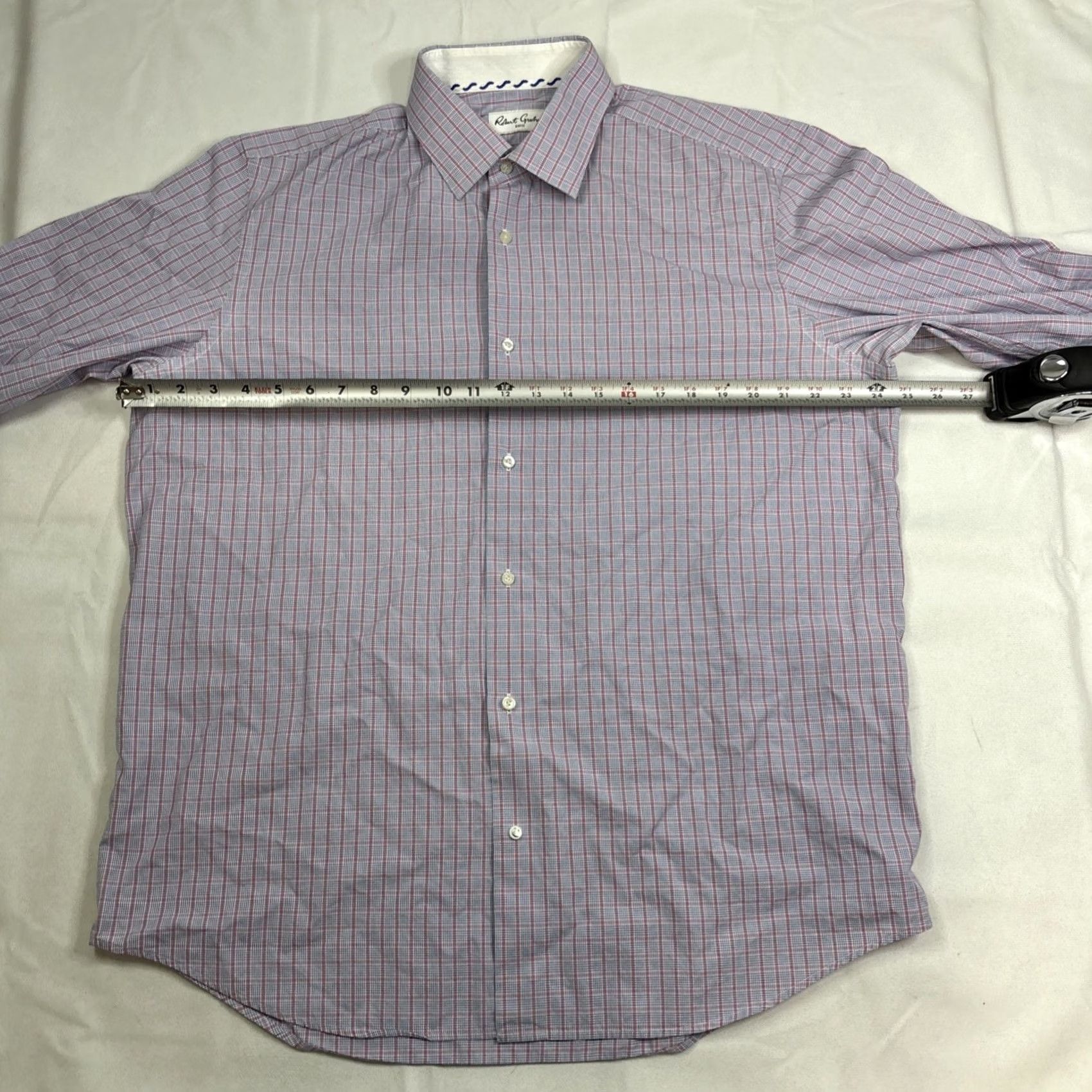 Robert Graham Robert Graham Button-Up Shirt Men 18.5 48 Plaid Pink Blue Long Sleeve Button Front Collared Size 18.5 48 Mens Size US XXL / EU 58 / 5 - 3 Thumbnail
