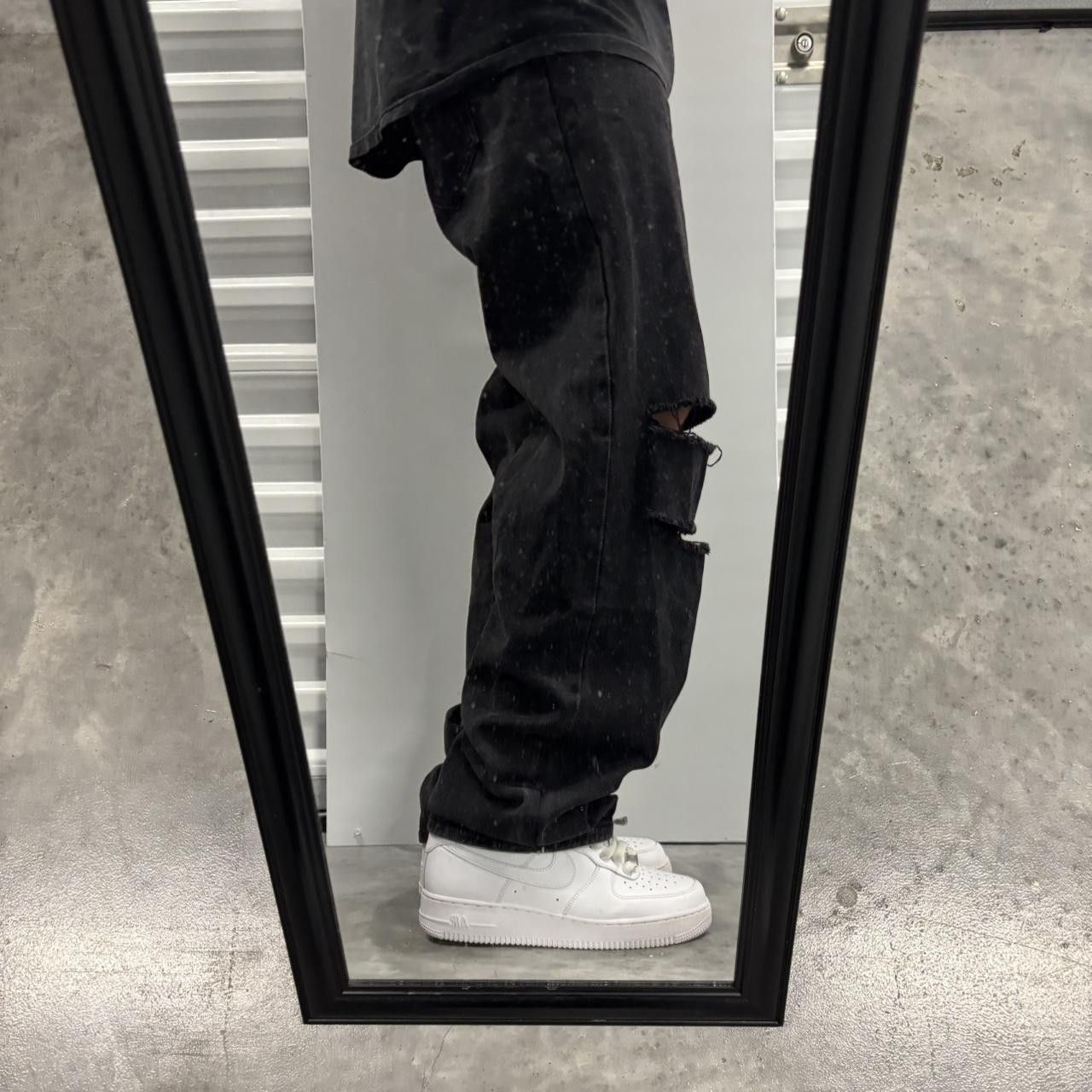 Japanese Brand × Vintage Crazy Vintage Y2K/2000s Grunge Black Distressed Denim Jeans! Size US 29 - 2 Thumbnail