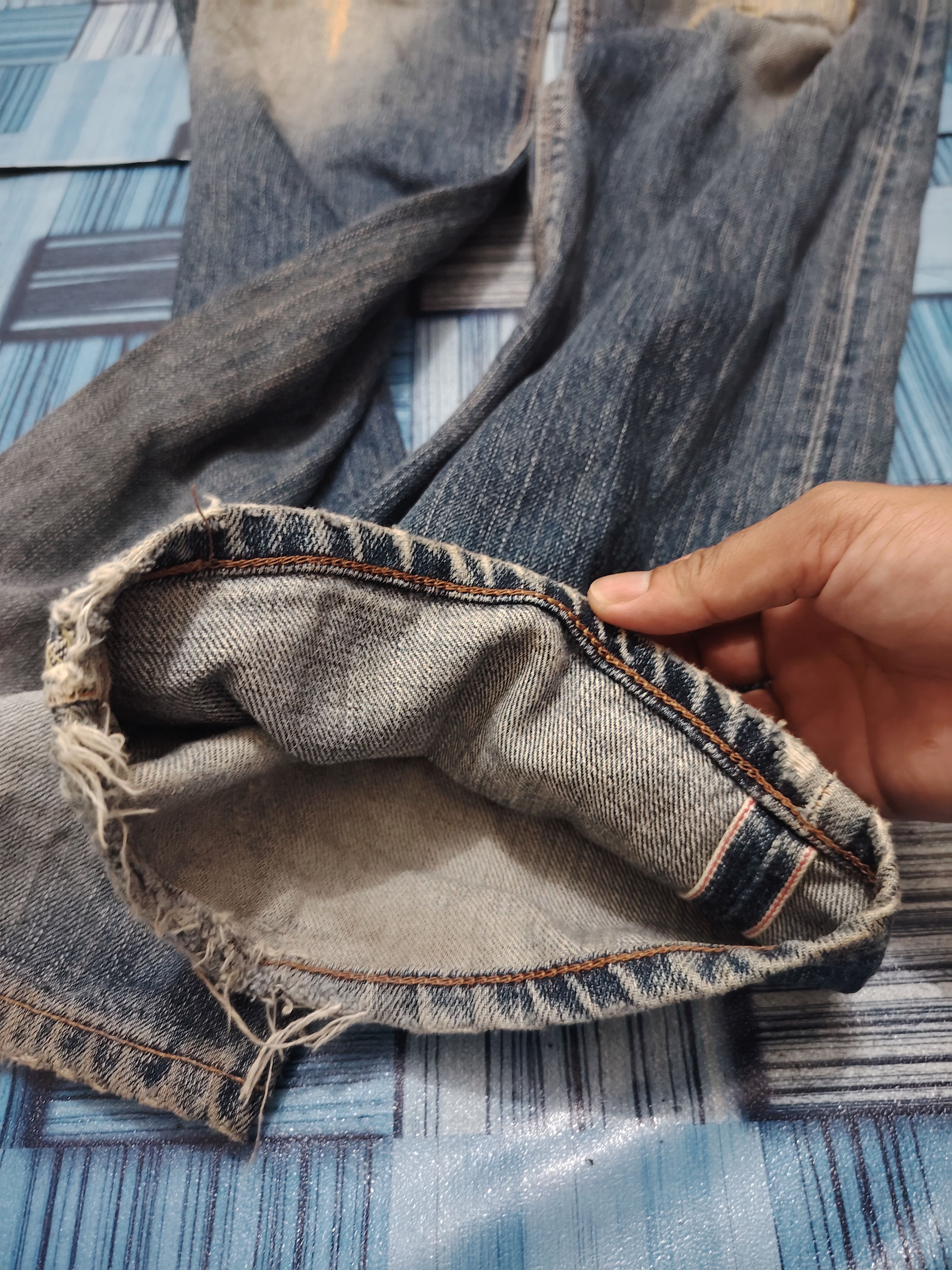 Kapital Edwin 505z Selvedge Jeans Distressed Flare Jeans Size US 33 - 11 Thumbnail
