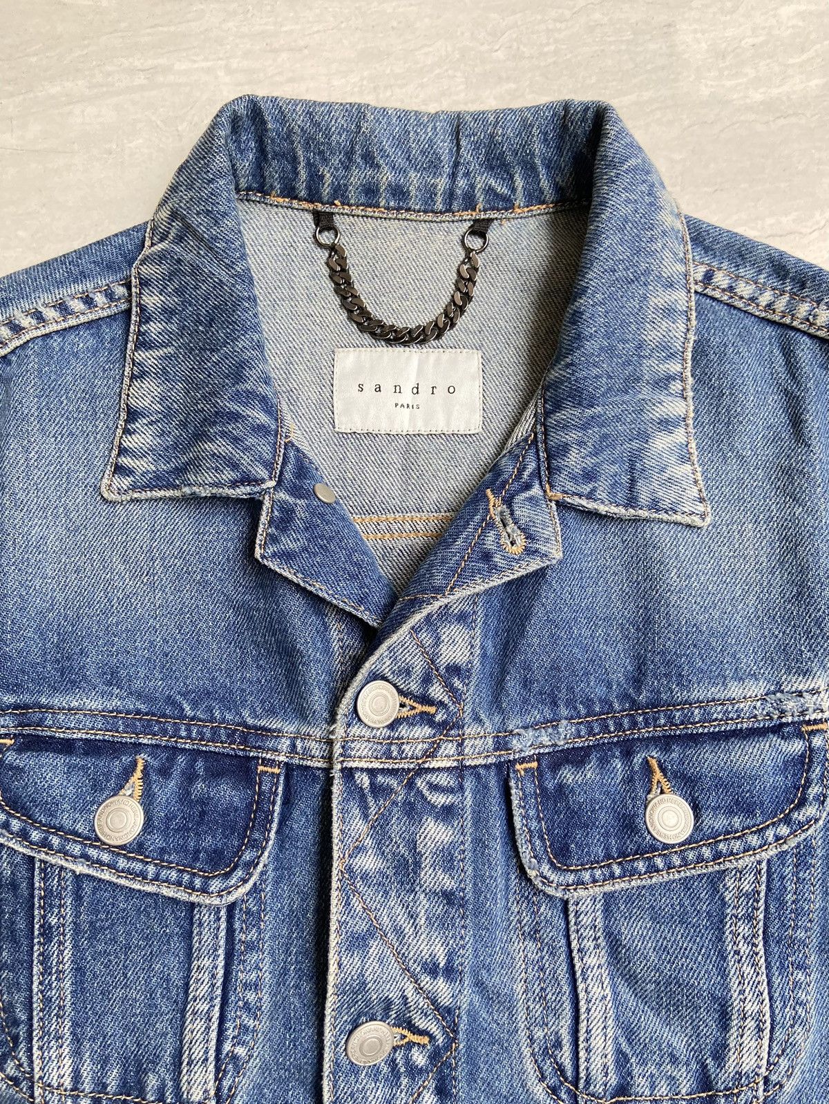 Sandro SANDRO PARIS Denim Jacket Size S / US 4 / IT 40 - 9 Thumbnail