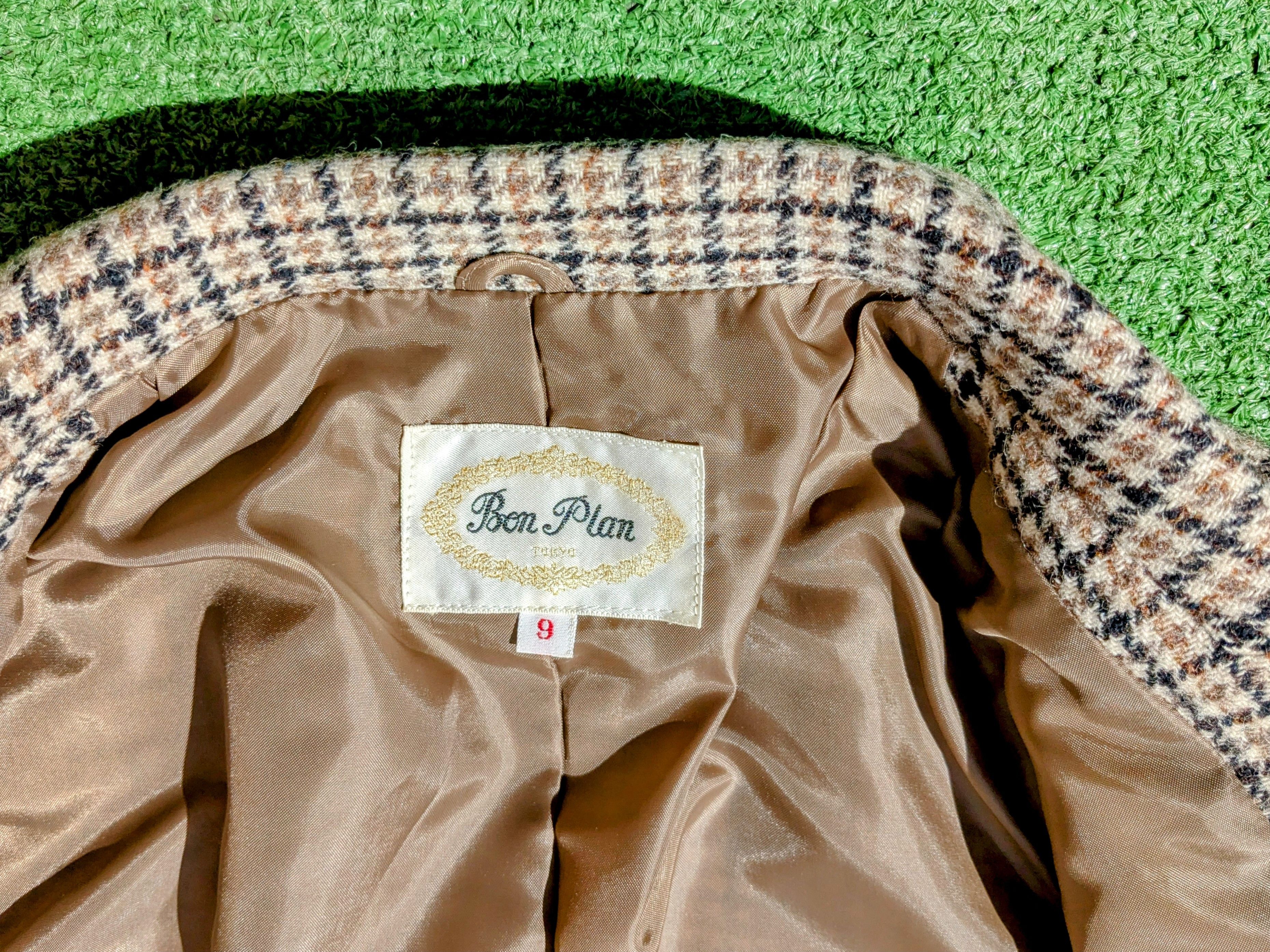 Vintage Vintage Bon Plan Houndstooth Check Retro Petite Coat Blazer Size M / US 6-8 / IT 42-44 - 6 Thumbnail