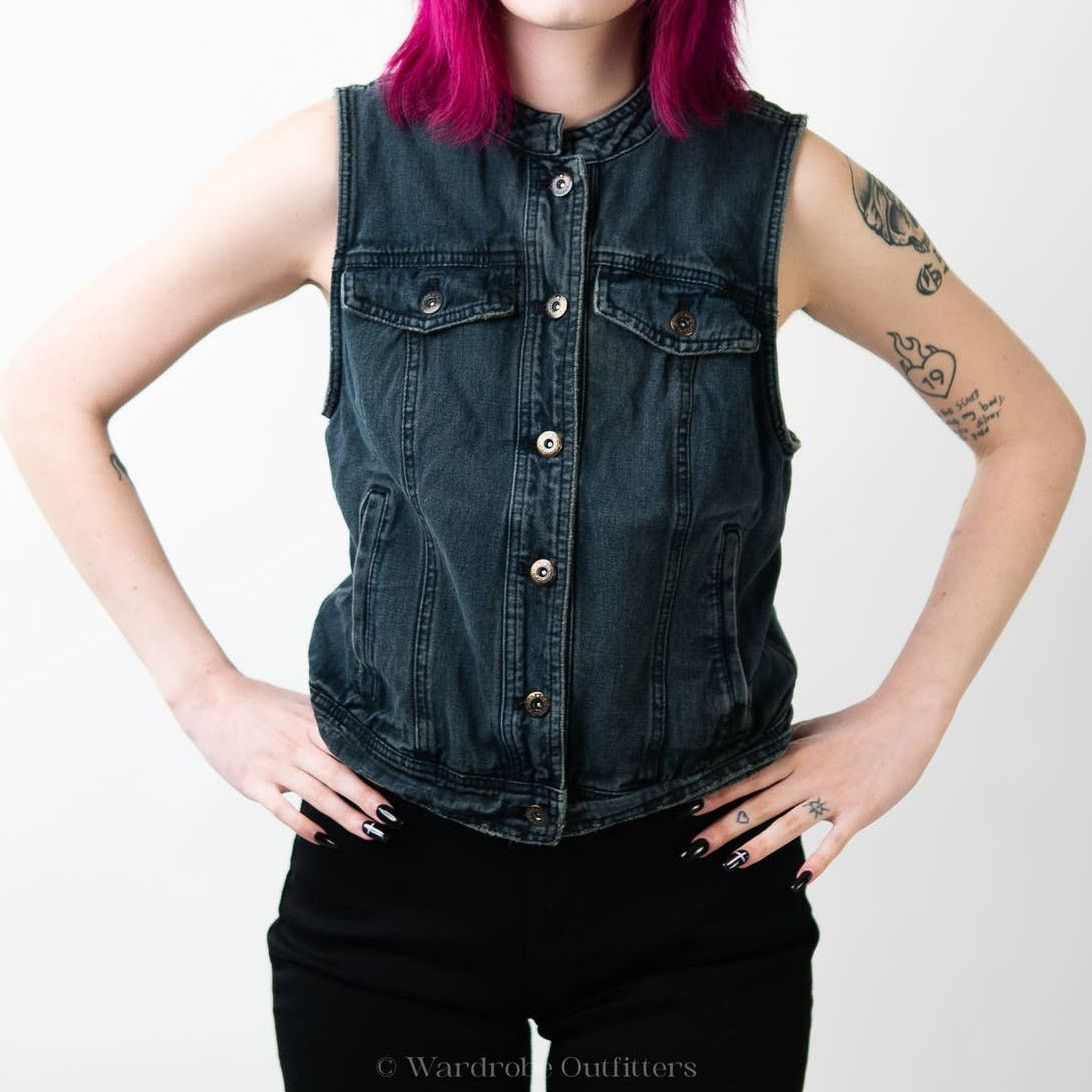 Free People Free People Lace Up Denim Trucker Vest - M Size M / US 6-8 / IT 42-44 - 5 Thumbnail