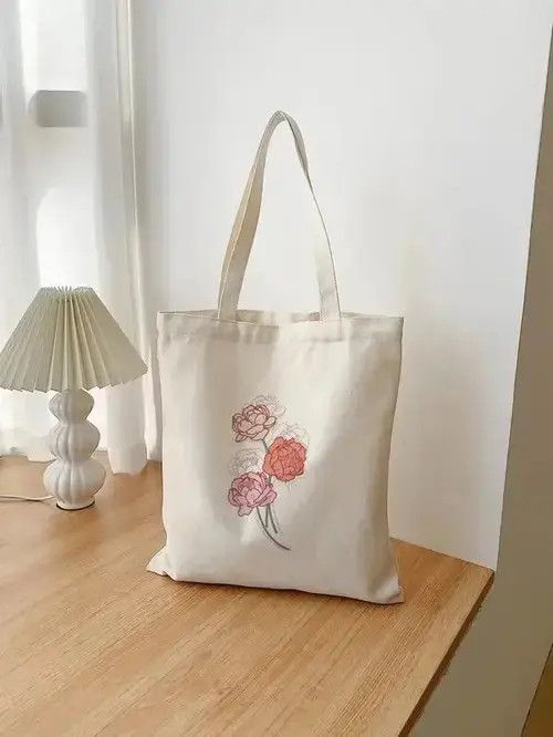 Tote Bag Vintage Japananese Brand Floral in Beige, Men's