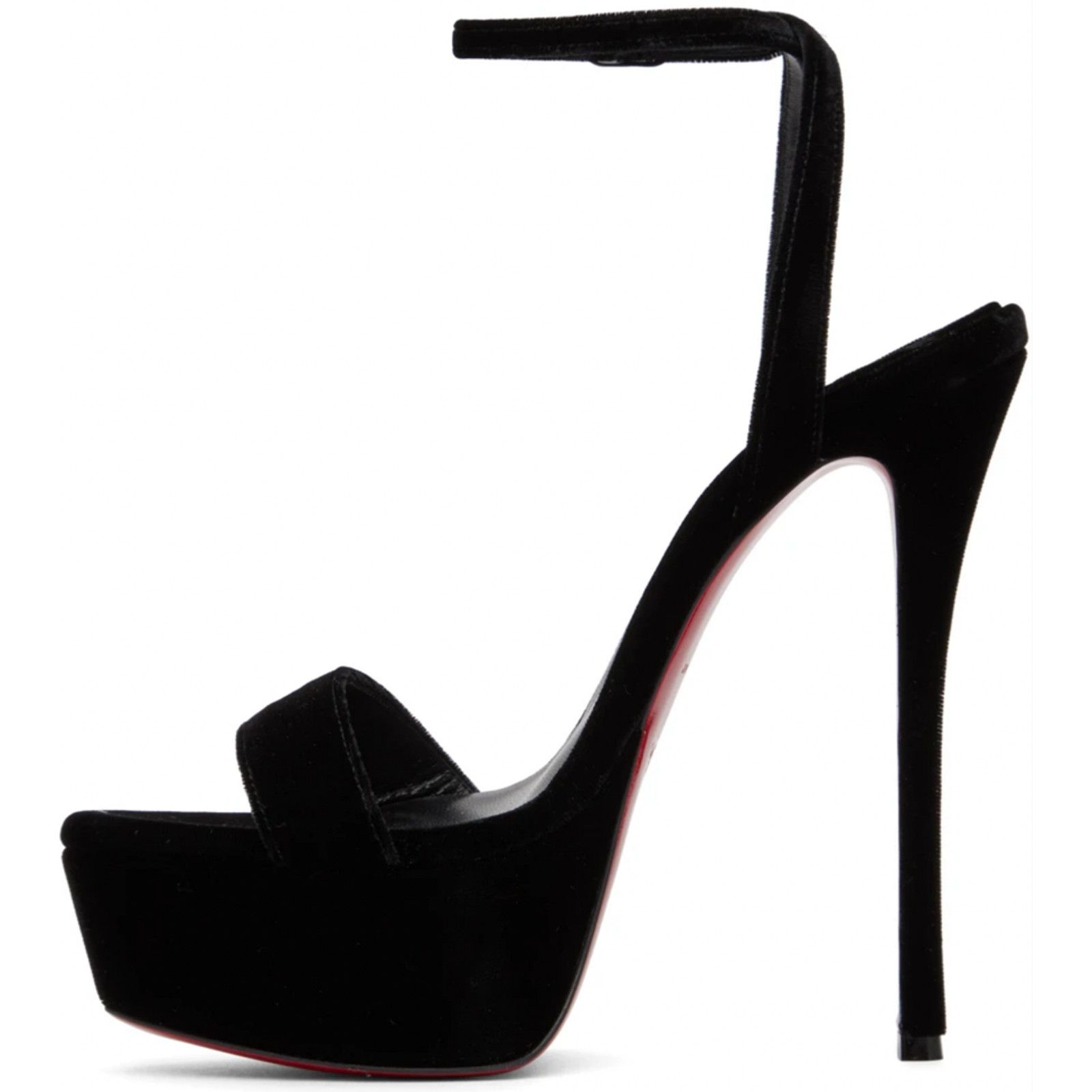 Christian Louboutin Loubi Queen Alta 150 Black Ankle Strap Sandal Heel Pump 40 Size US 10 / IT 40 - 7 Thumbnail