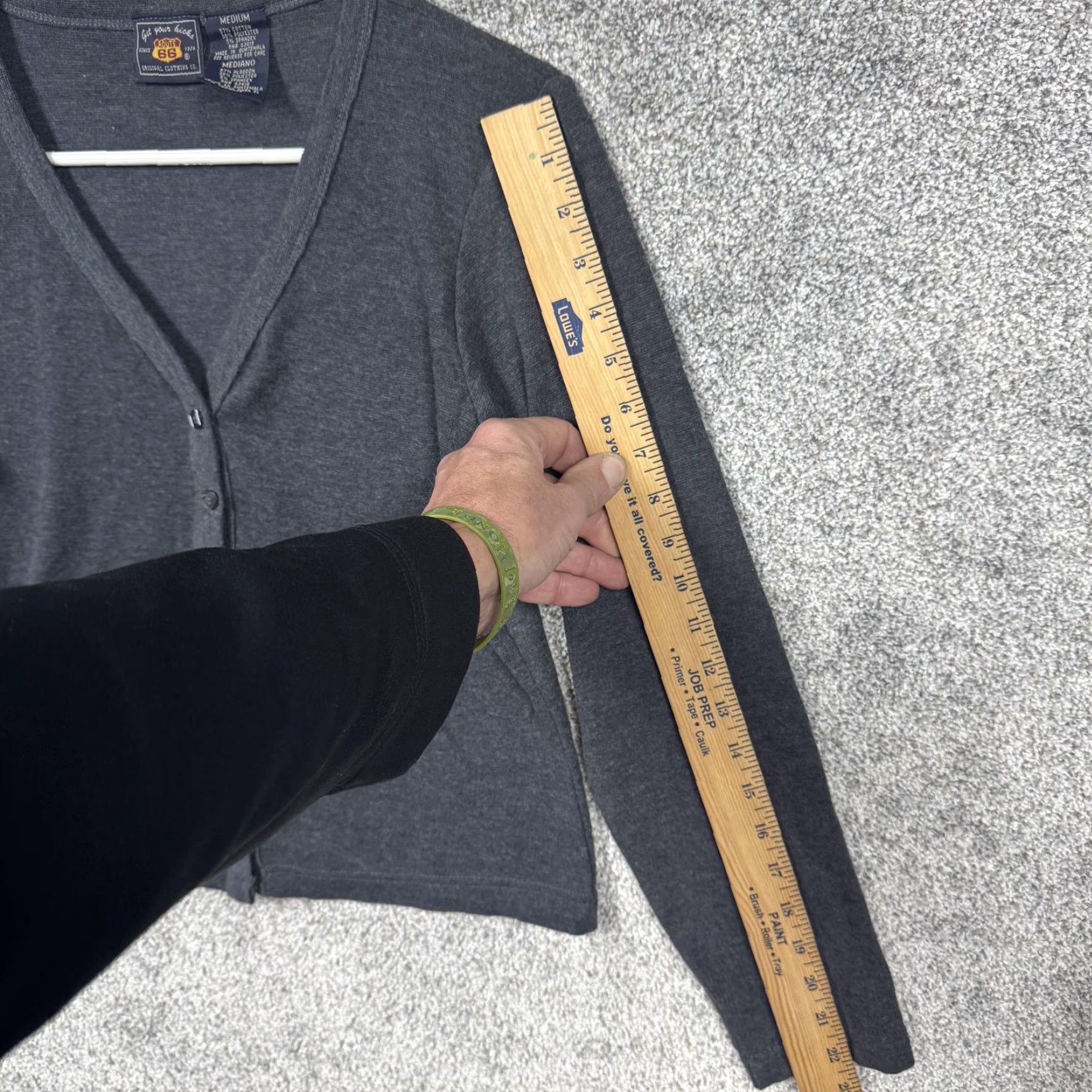 Route 66 Route 66 Cardigan Sweater M Women Gray Solid Knit V-Neck Button Front Office Casual Minimalist Size M / US 6-8 / IT 42-44 - 4 Thumbnail
