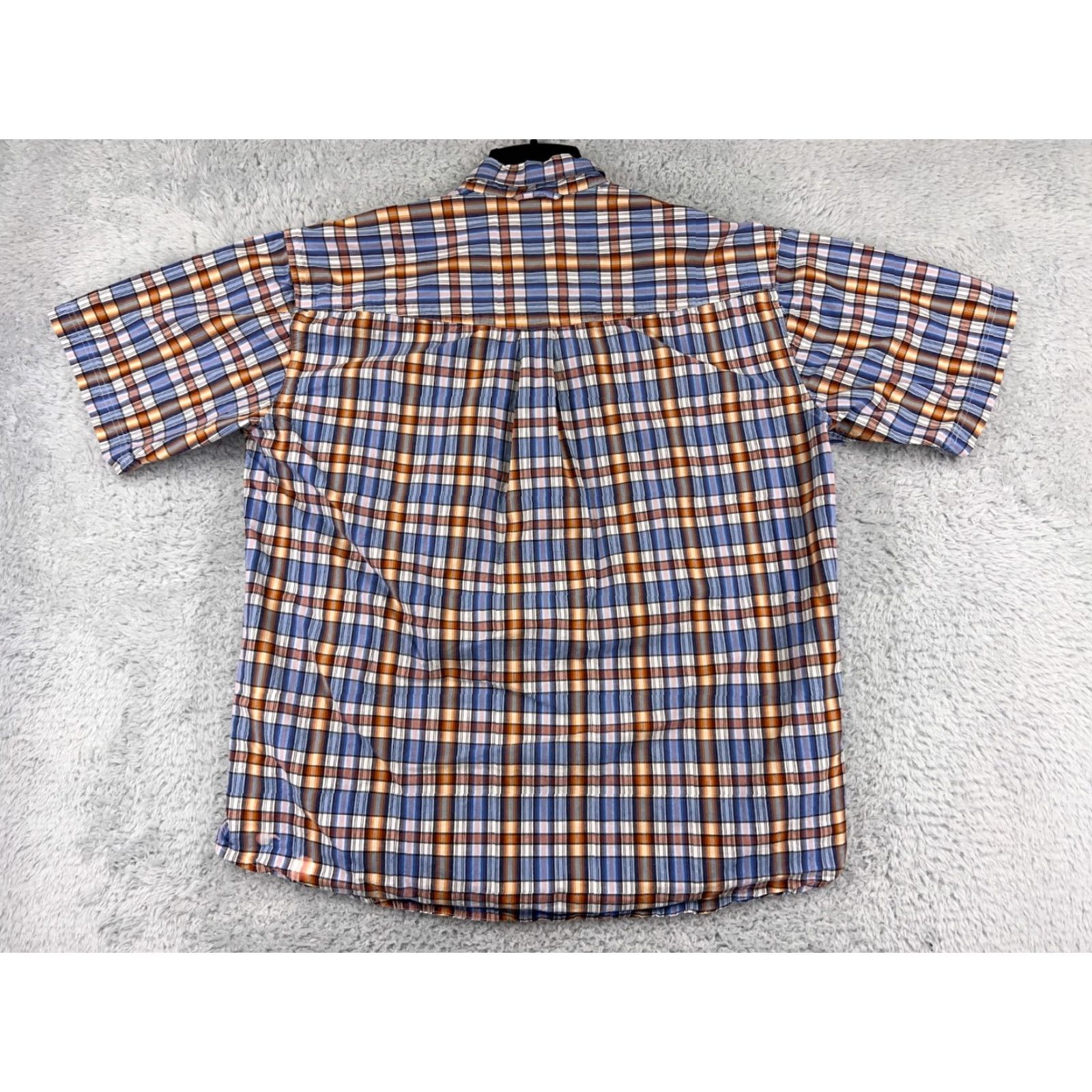 Roper Roper Shirt Mens XL Blue Plaid Button-Up Short Sleeve Western Shirt Size US XL / EU 56 / 4 - 2 Thumbnail