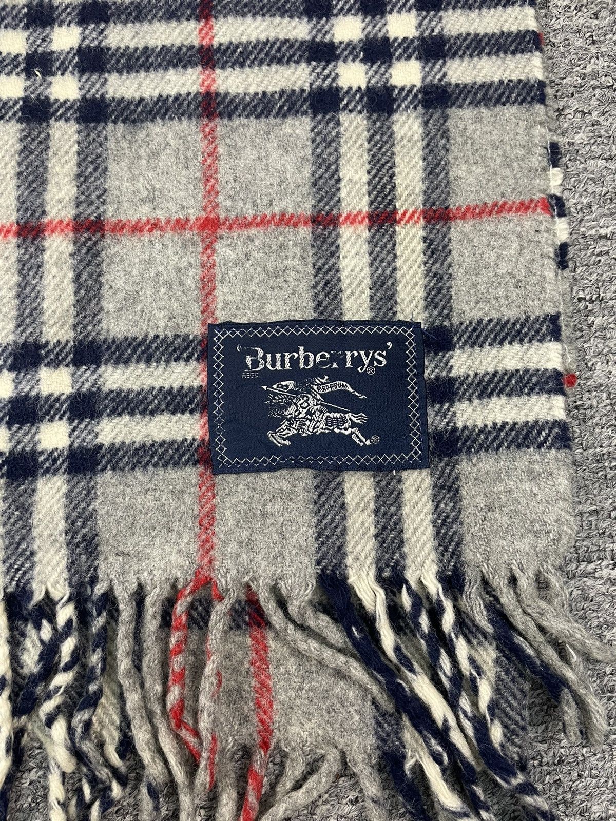 Burberry × Vintage Vintage Burberry Cashmere Wool Scarf Muffler Size ONE SIZE - 5 Thumbnail