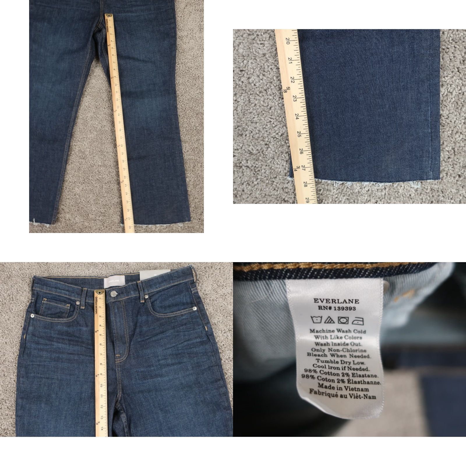 Everlane Everlane Denim Jeans Women's 32R Blue High-Rise Kick Crop Pants NWT Size 24" / US 00 / IT 34 - 8 Thumbnail