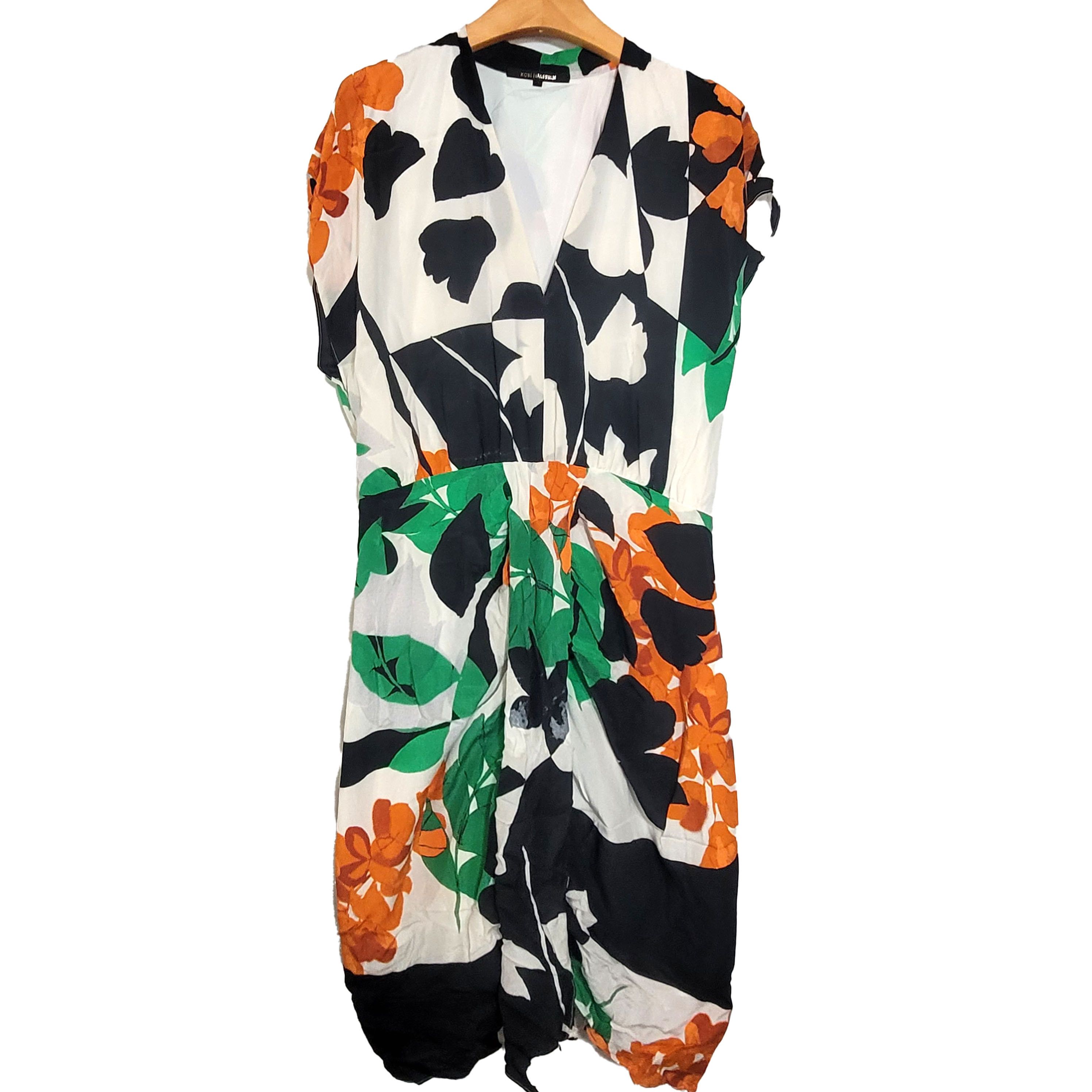 Other Women's 100% Silk Size S Short Sleeve Tank Dress SCK248 Size S / US 4 / IT 40 - 1 Thumbnail