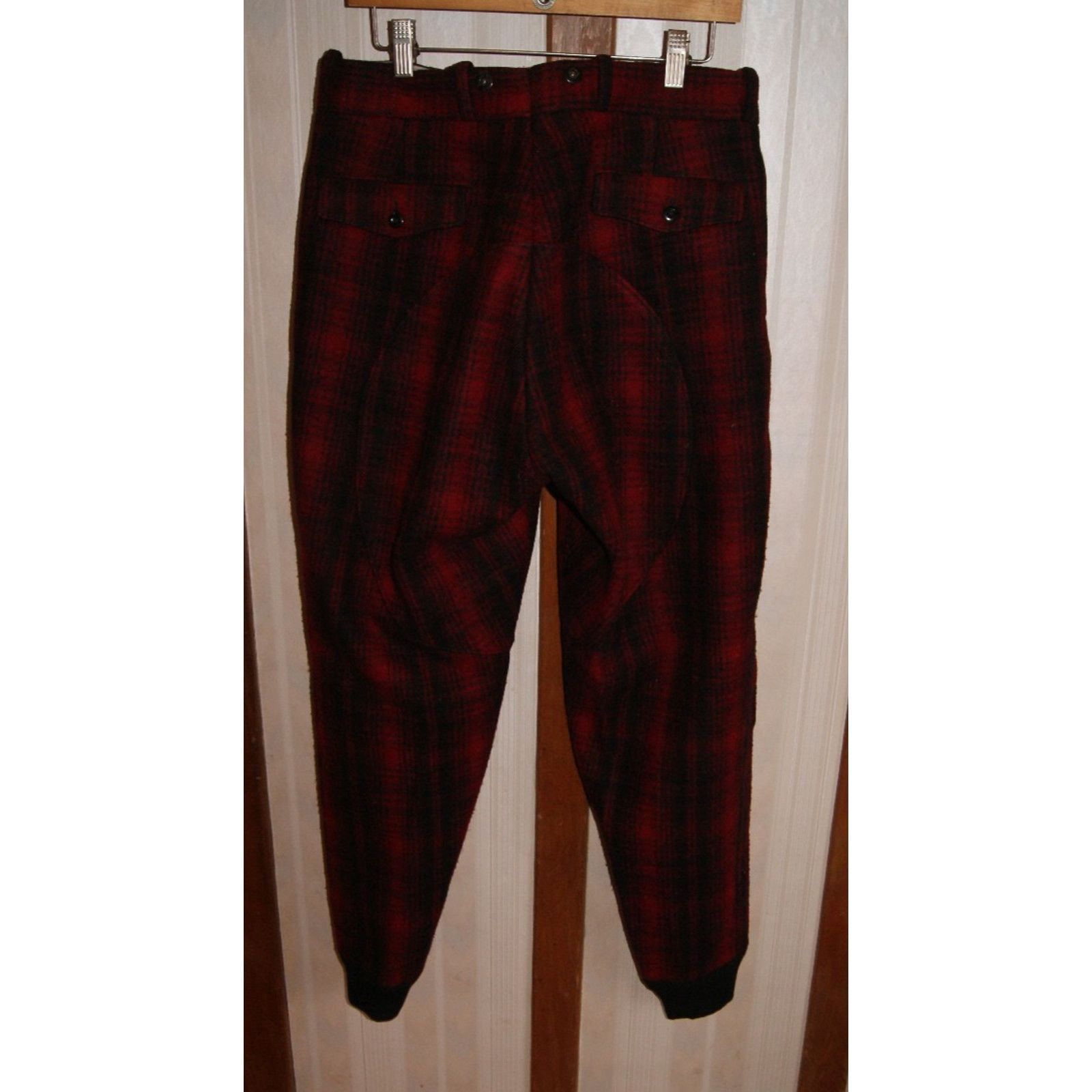 Woolrich Woolen Mills VTG Woolrich Wool Pants Mens 33x31 Red Black Double Knee Size US 33 - 6 Thumbnail