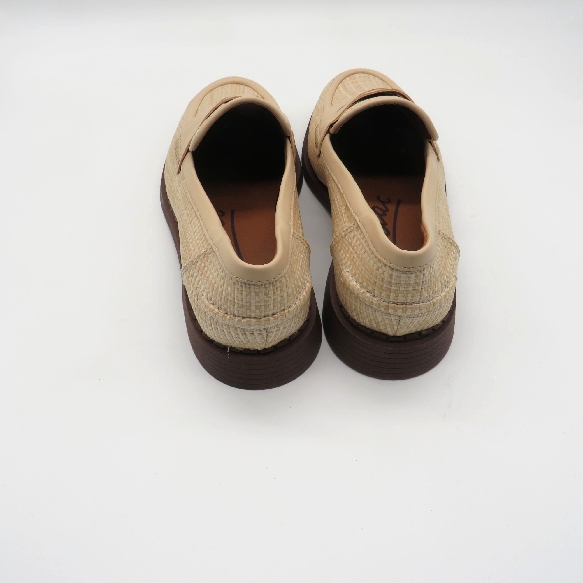 Other Zodiac Women's Beige Woven Penny Loafers With Faux Leather T Size US 7.5 / IT 37.5 - 4 Thumbnail