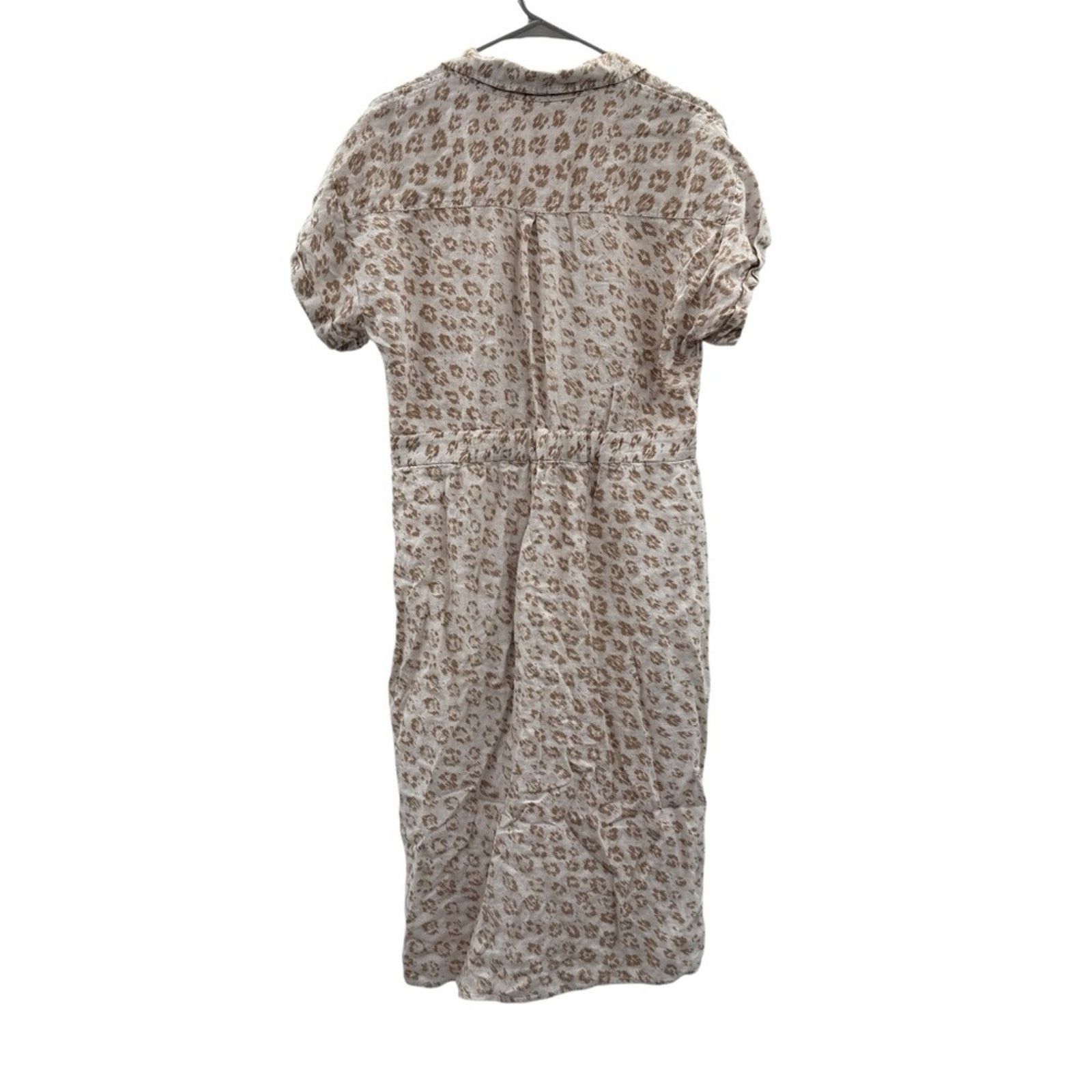 Joie Joie Coady 100% Linen Leopard Animal Print Midi Dress Sz L Size L / US 10 / IT 46 - 5 Thumbnail
